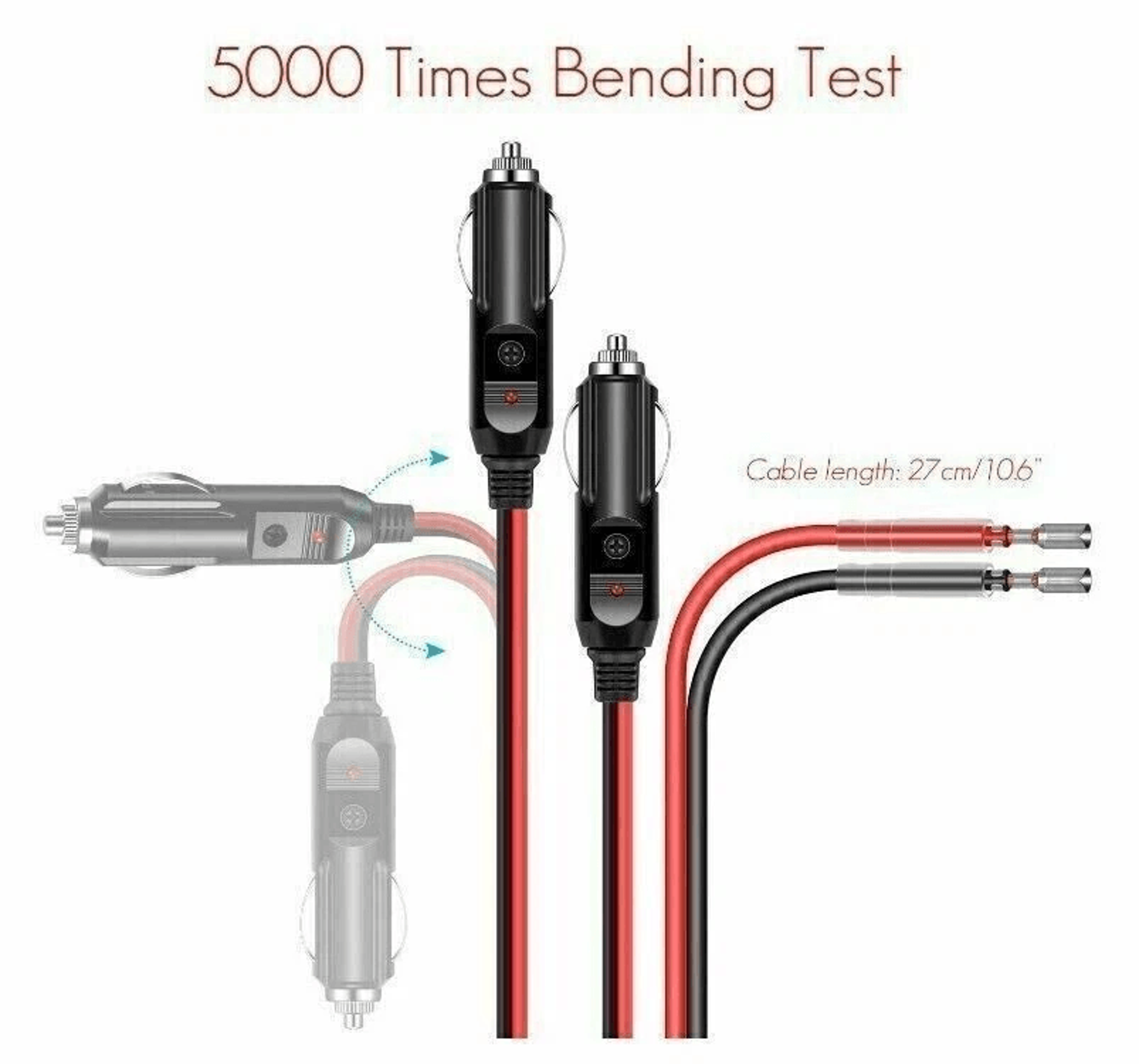 Fused LED Cigarette Lighter Male Plug Replacement With Power Indicator 6