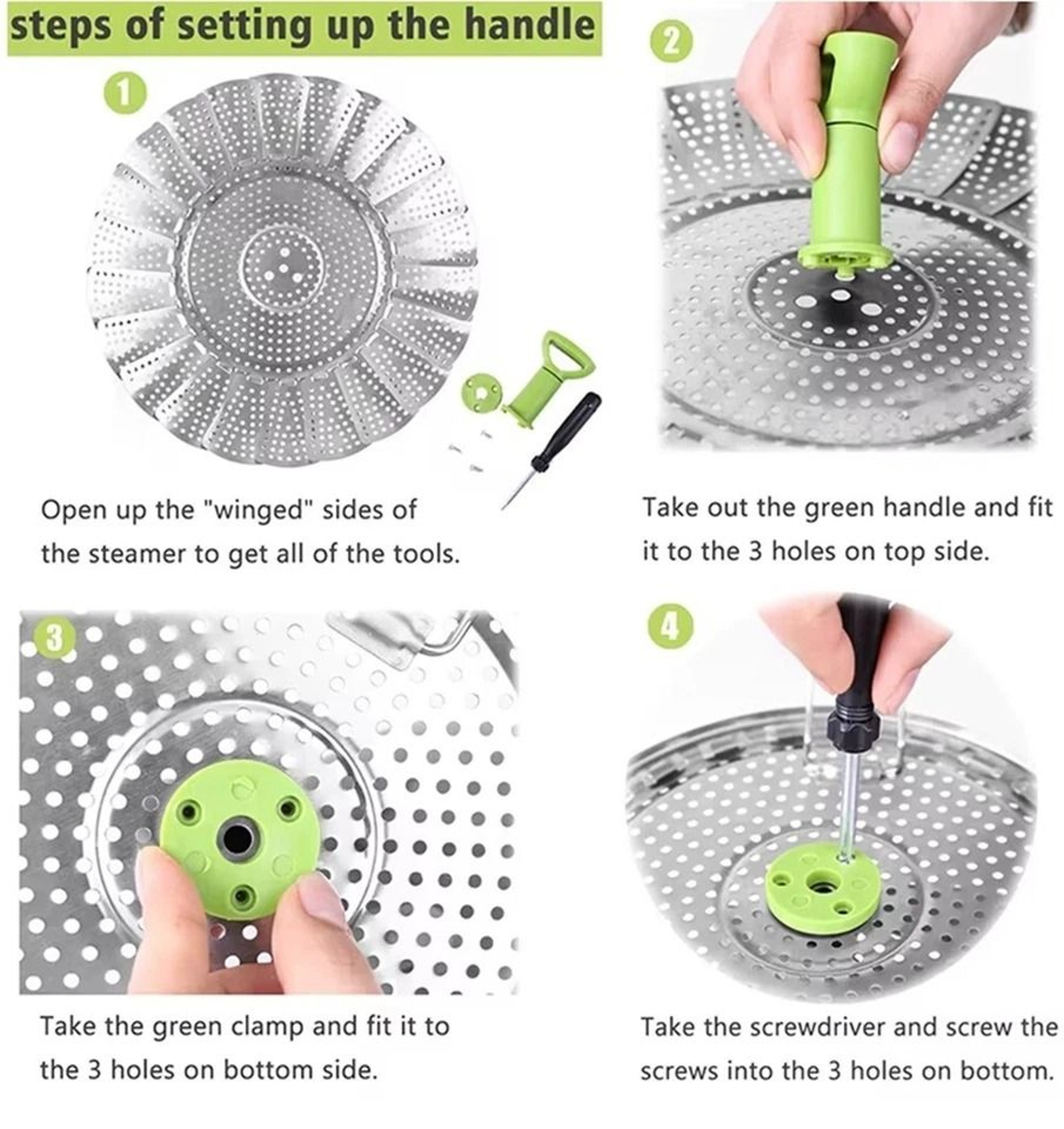 Expandable Vegetable Steamer Basket Stainless Steel Dumpling Steamer Insert For Pots 11