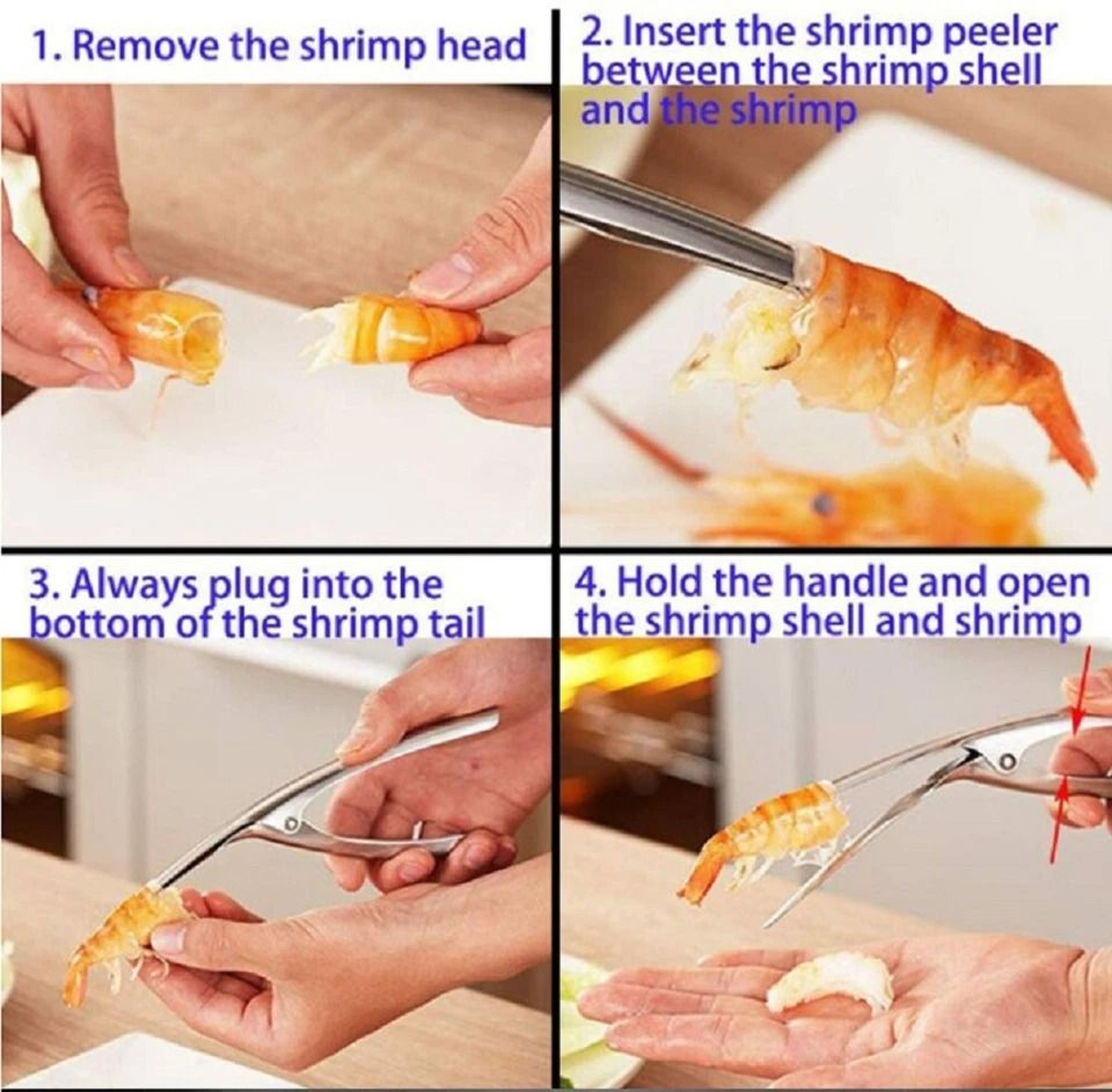 Stainless Steel Shrimp Deveiner Tool And Shrimp Peeler For Quick Seafood Prep 2