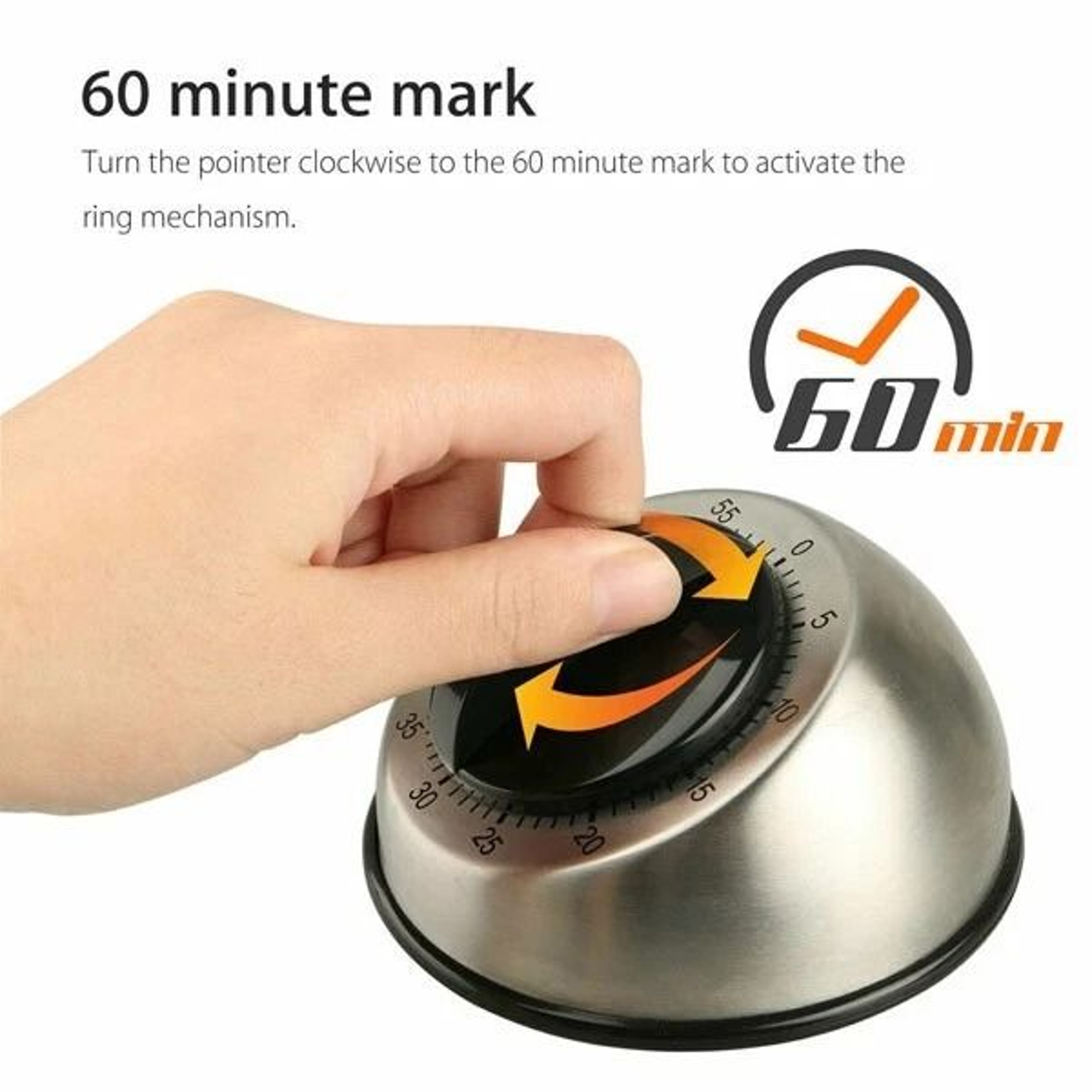 Mechanical Kitchen Timer WindUp Cooking Timer With Bell Alarm 4