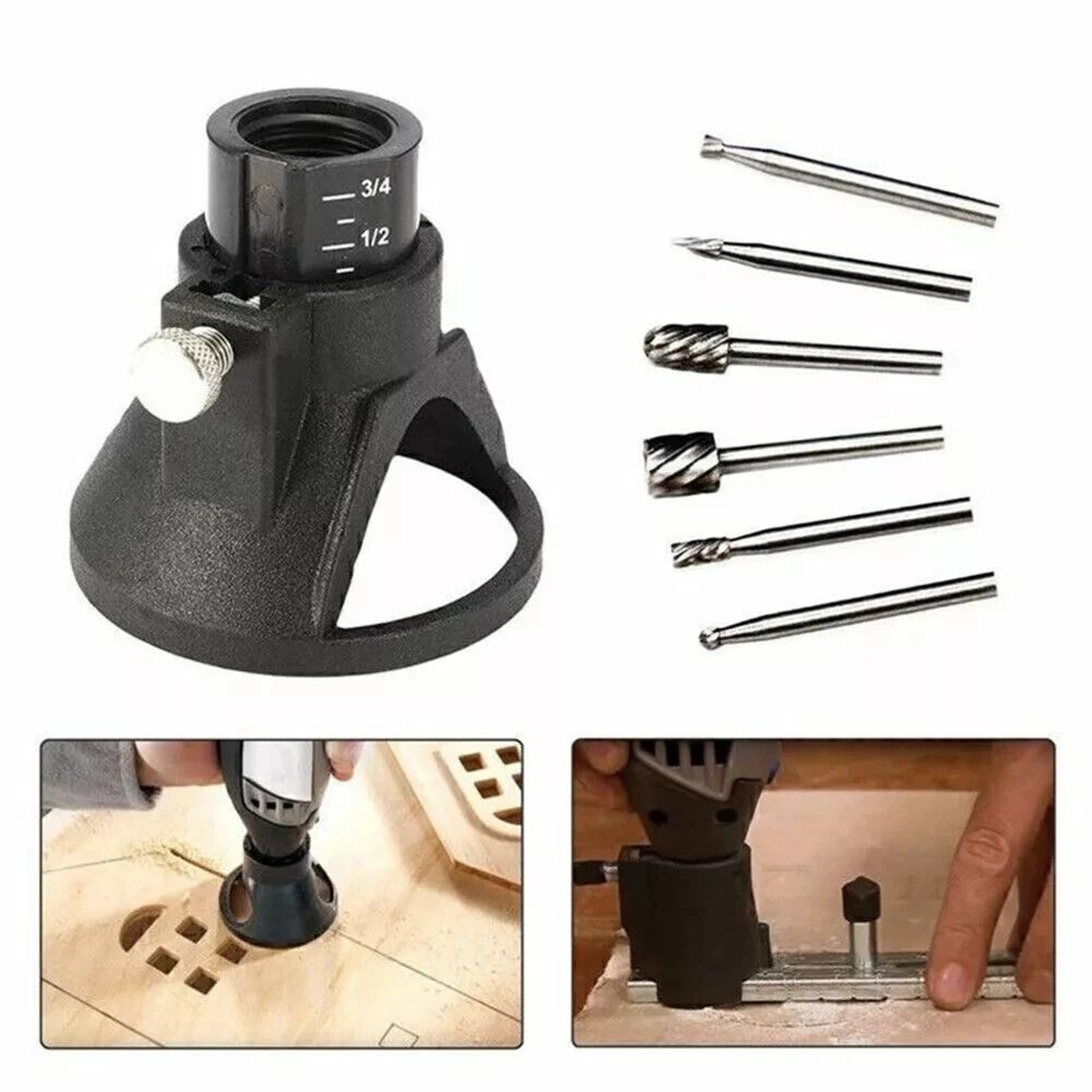 Dremel Rotary Tool Cutting Guide Kit With Router Bits Set And Drill Bits 5