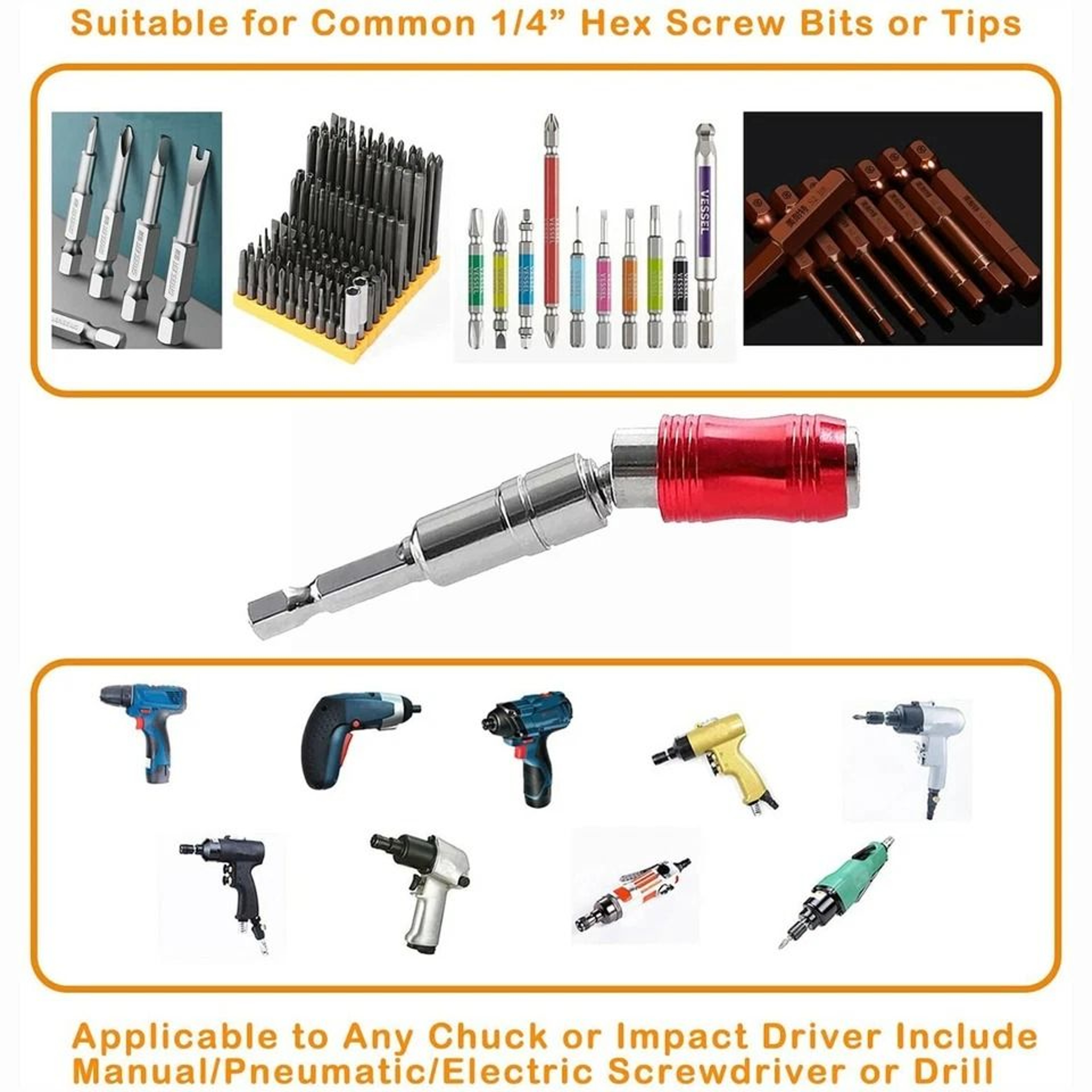 Magnetic Bit Holder Quick Release Hex Shank Extension For Drill And Screwdriver Bits 4