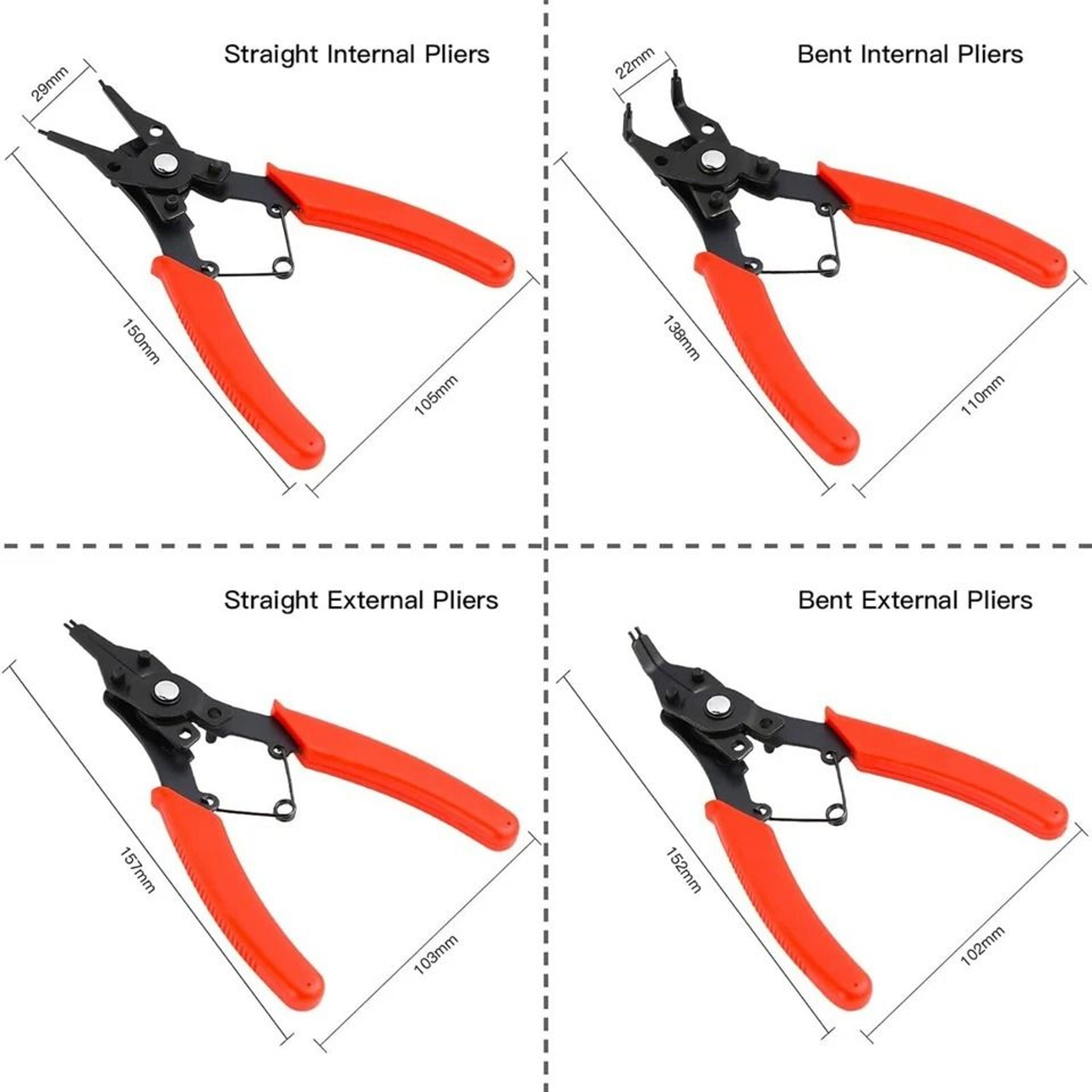 HeavyDuty Snap Ring Pliers Set Adjustable Circlip  Retaining Clip Tool 3