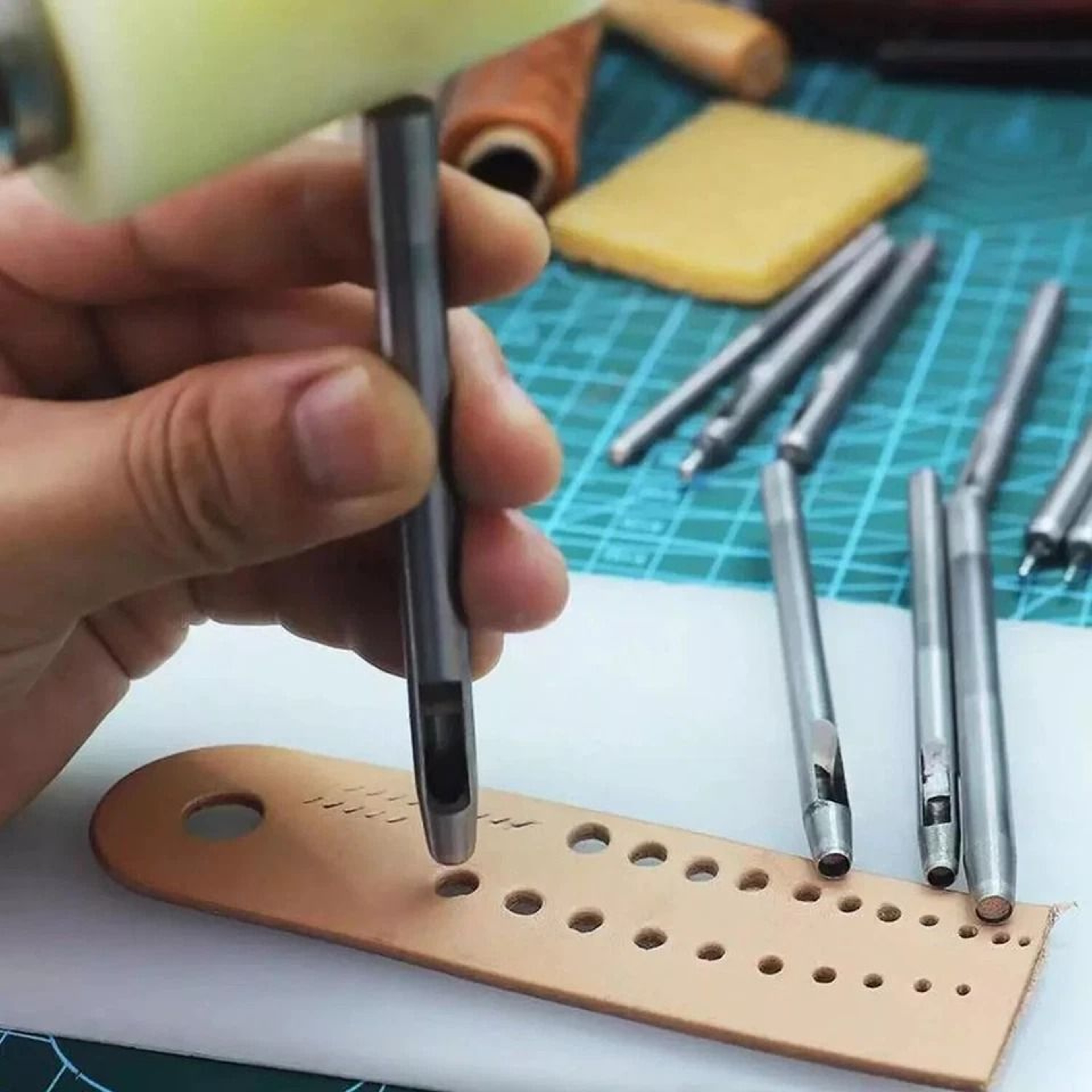 Leather Hole Punch Set Heavy Duty Steel Hollow Hole Punch Set 7