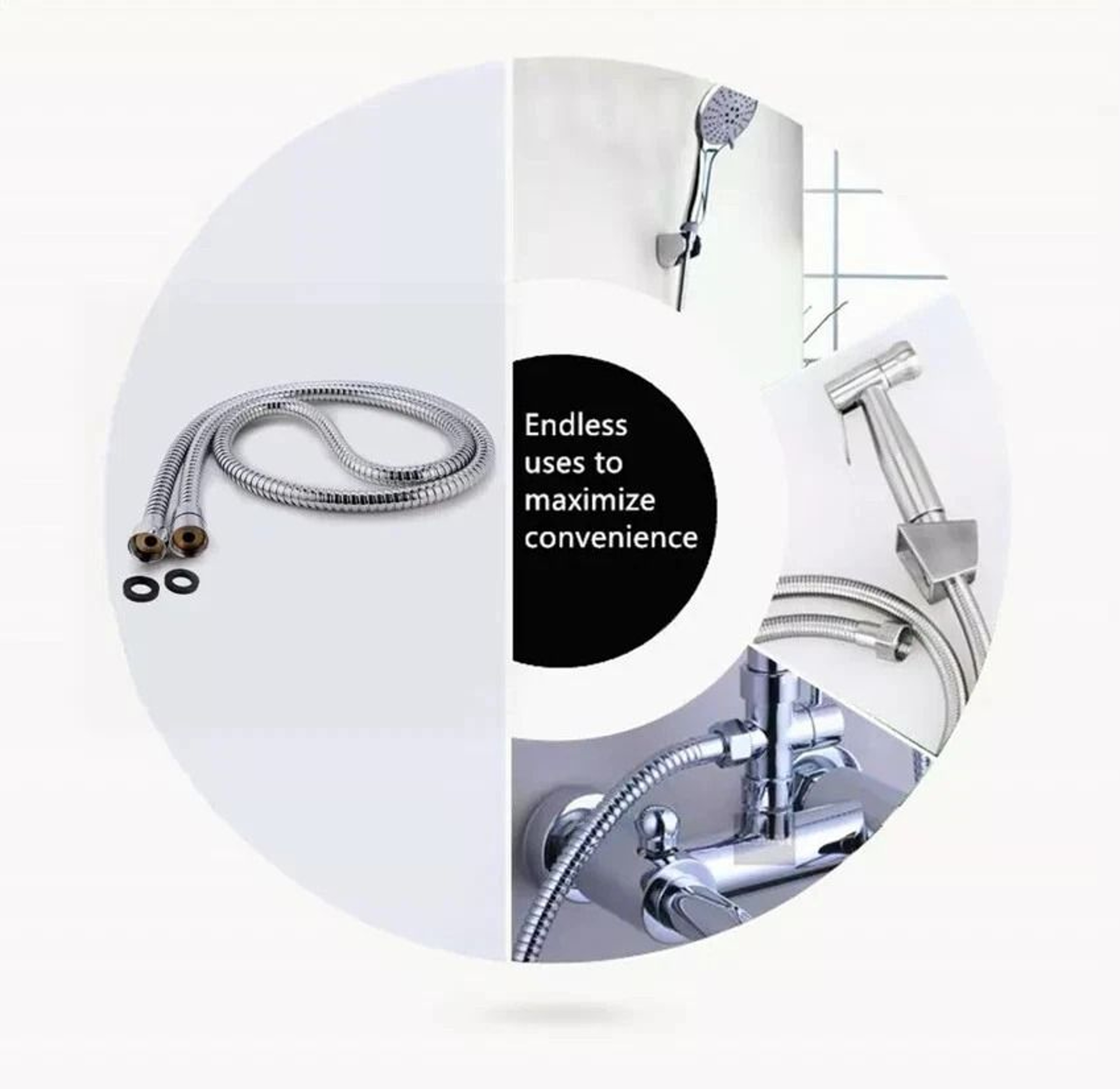 Stainless Steel Handheld Shower Hose Universal Replacement For RV Or Home 3