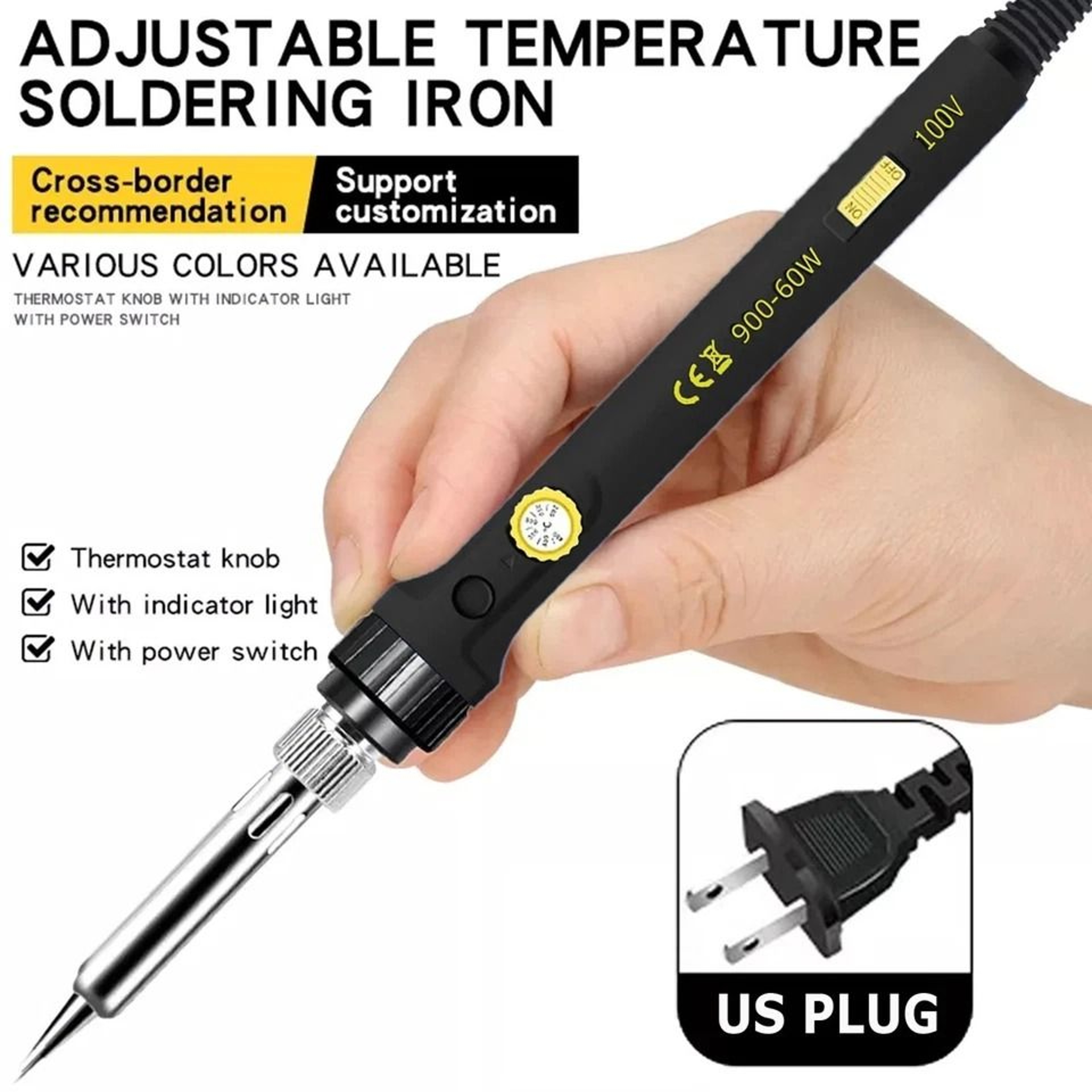 Soldering Iron Kit Adjustable Temperature Electronics Repair Tool Set 7
