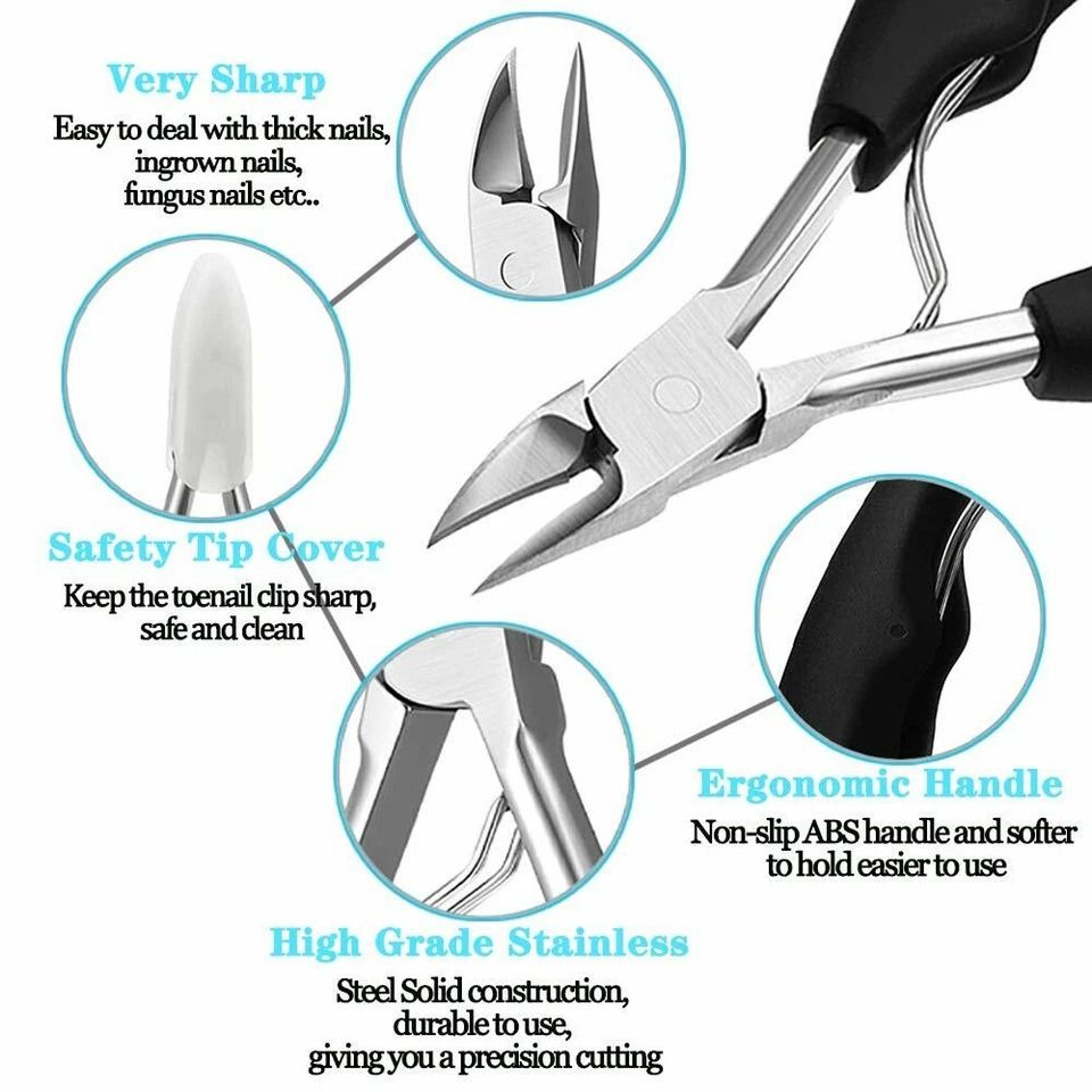 Heavy Duty Thick Toenail Clippers For Ingrown Nails Precision Scissor Cutter 9
