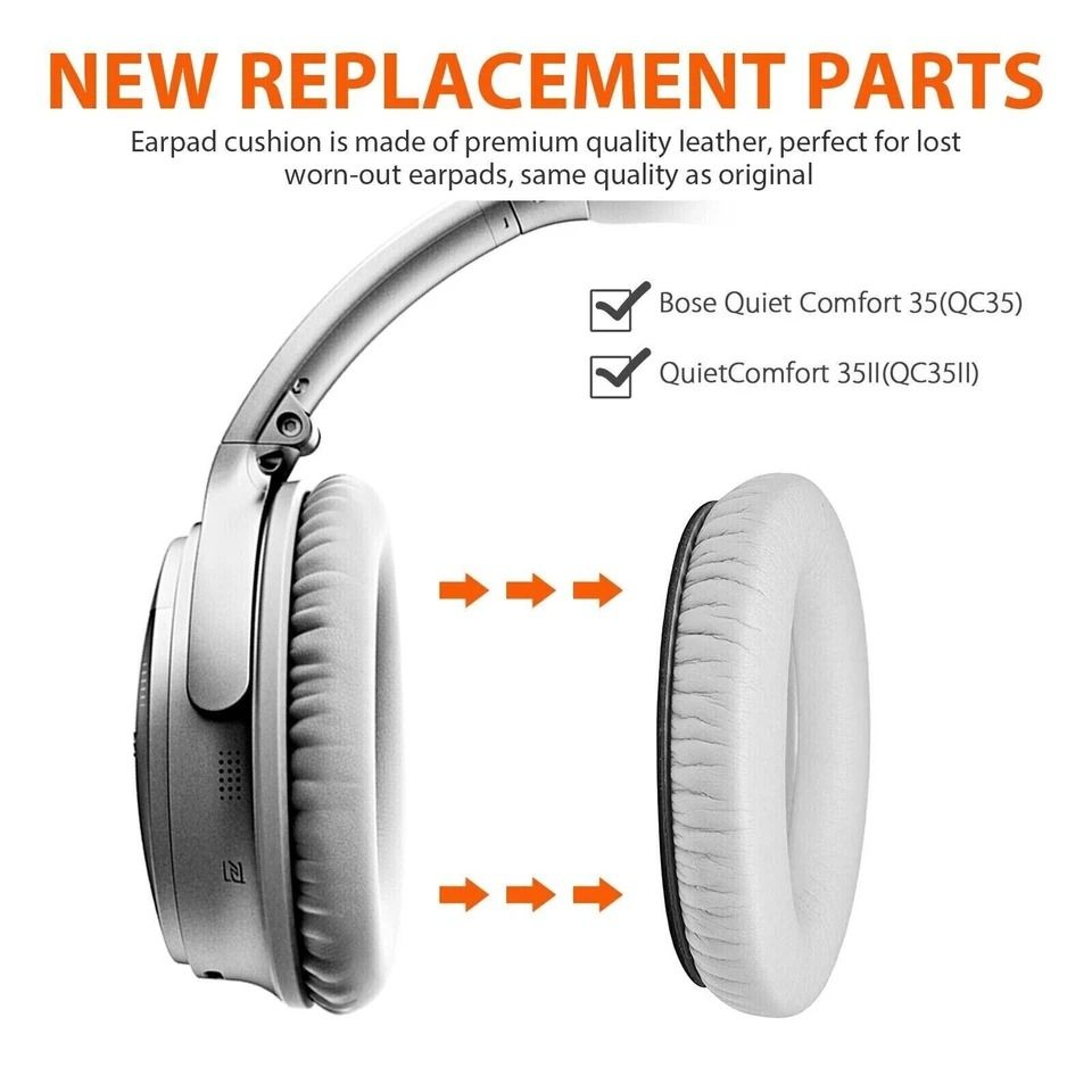 Bose Replacement Ear Pads Soft Leather Foam Cushions 1