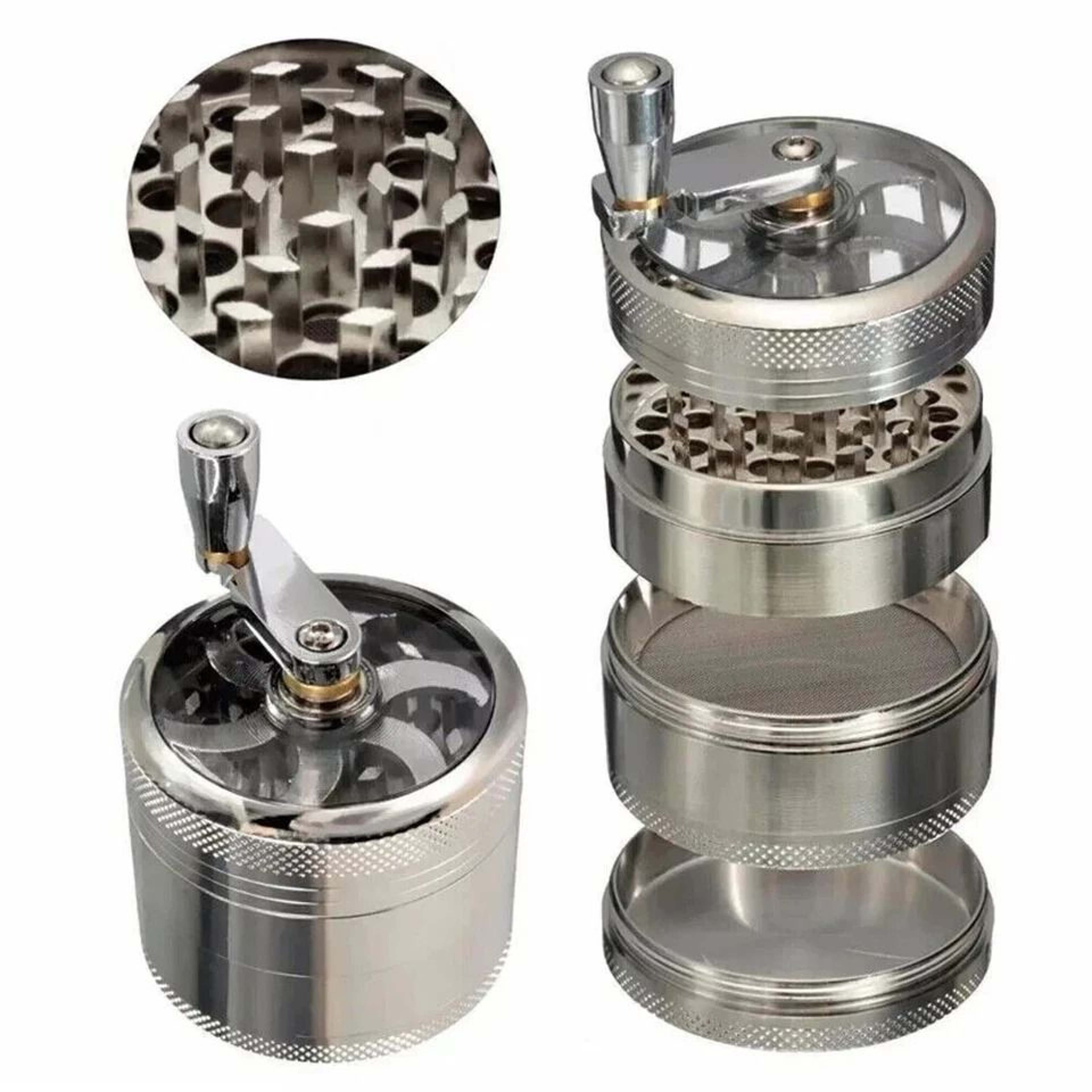 Herb Tobacco Grinder Herbal Metal Spice Crusher With Handle For Smoke  Herbs 0
