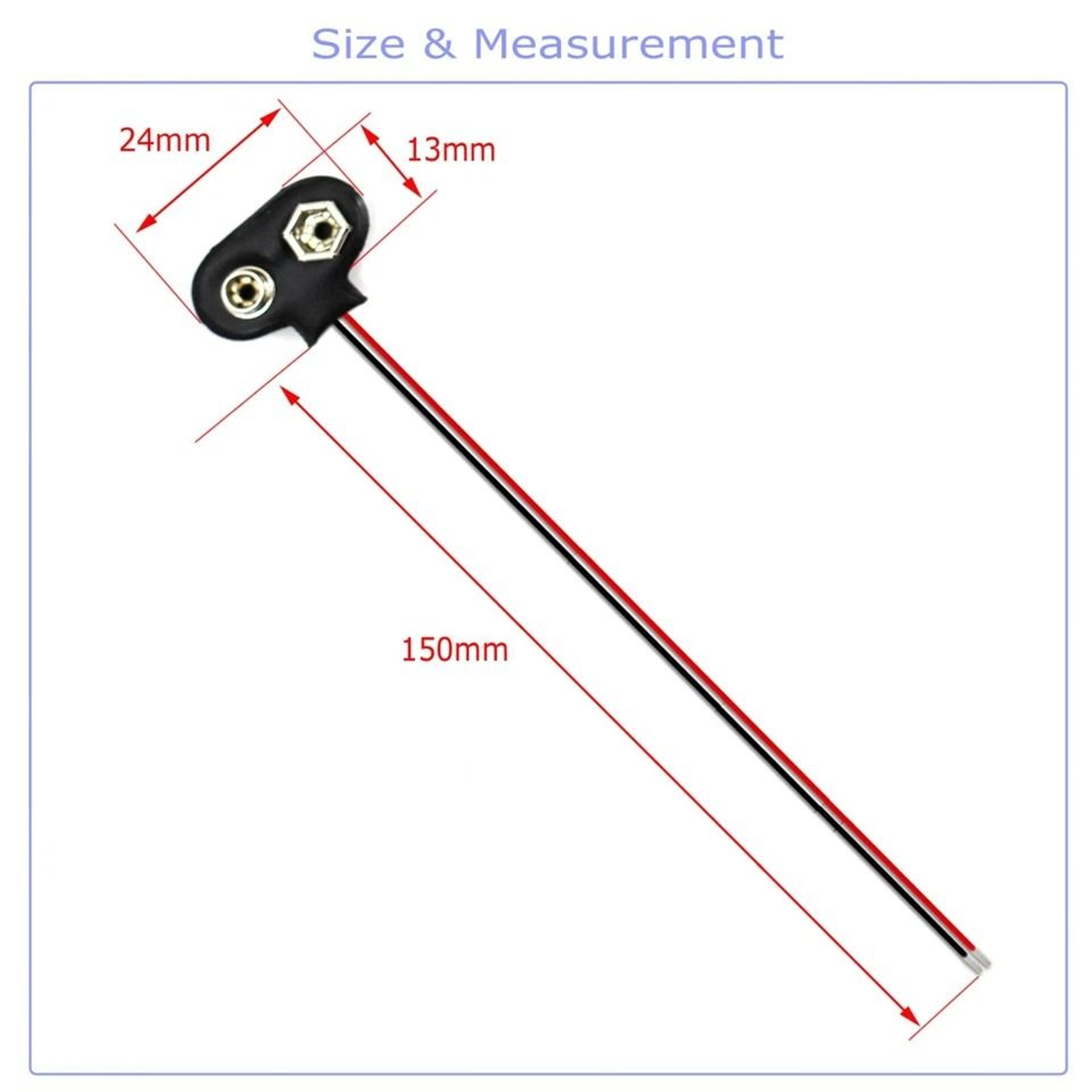 Battery Connector T Type Snap Clip Wire Leads For DIY Electronics And Repairs 5