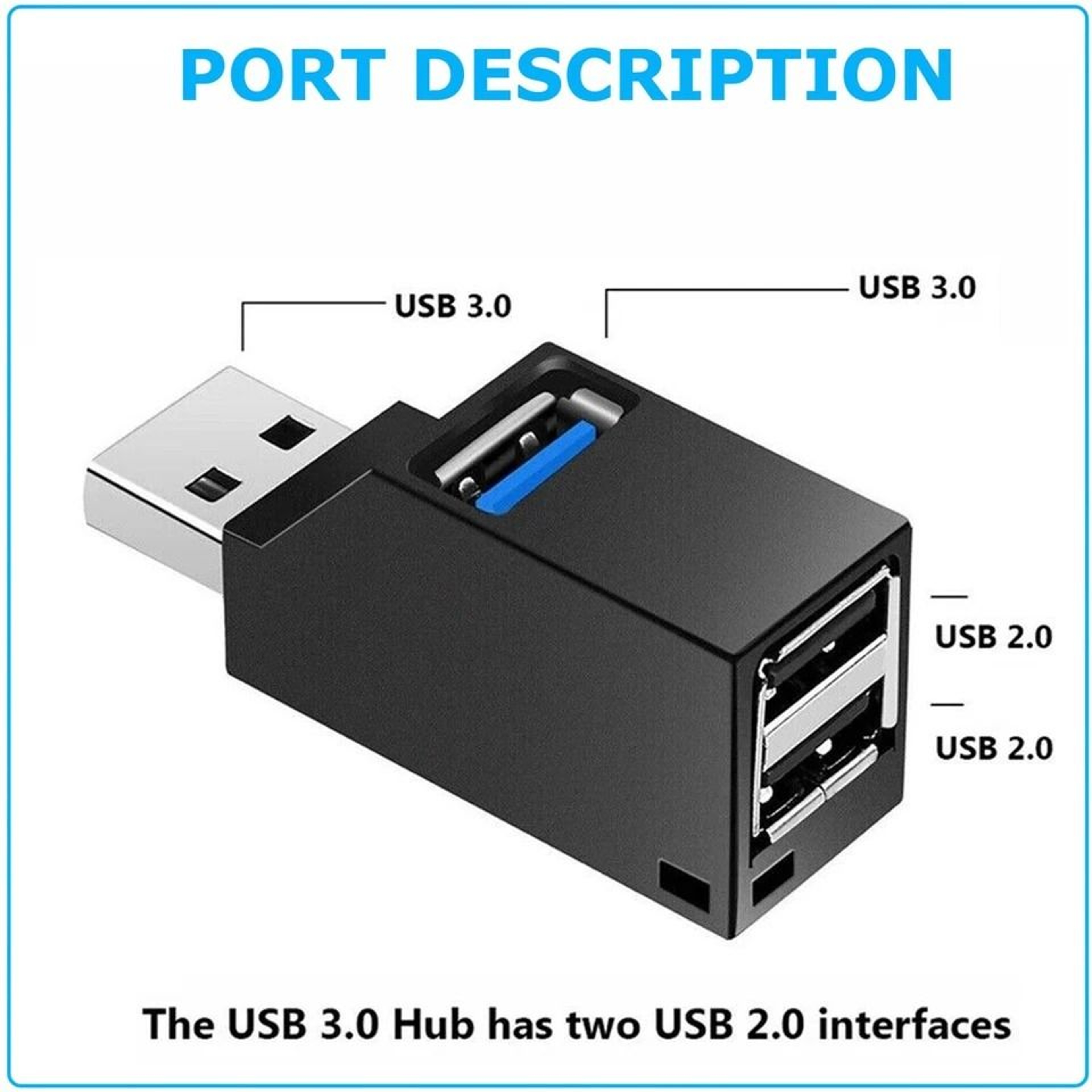 USB Hub Splitter For HighSpeed Data Transfer Compatible With PC Laptop And MacBook 2