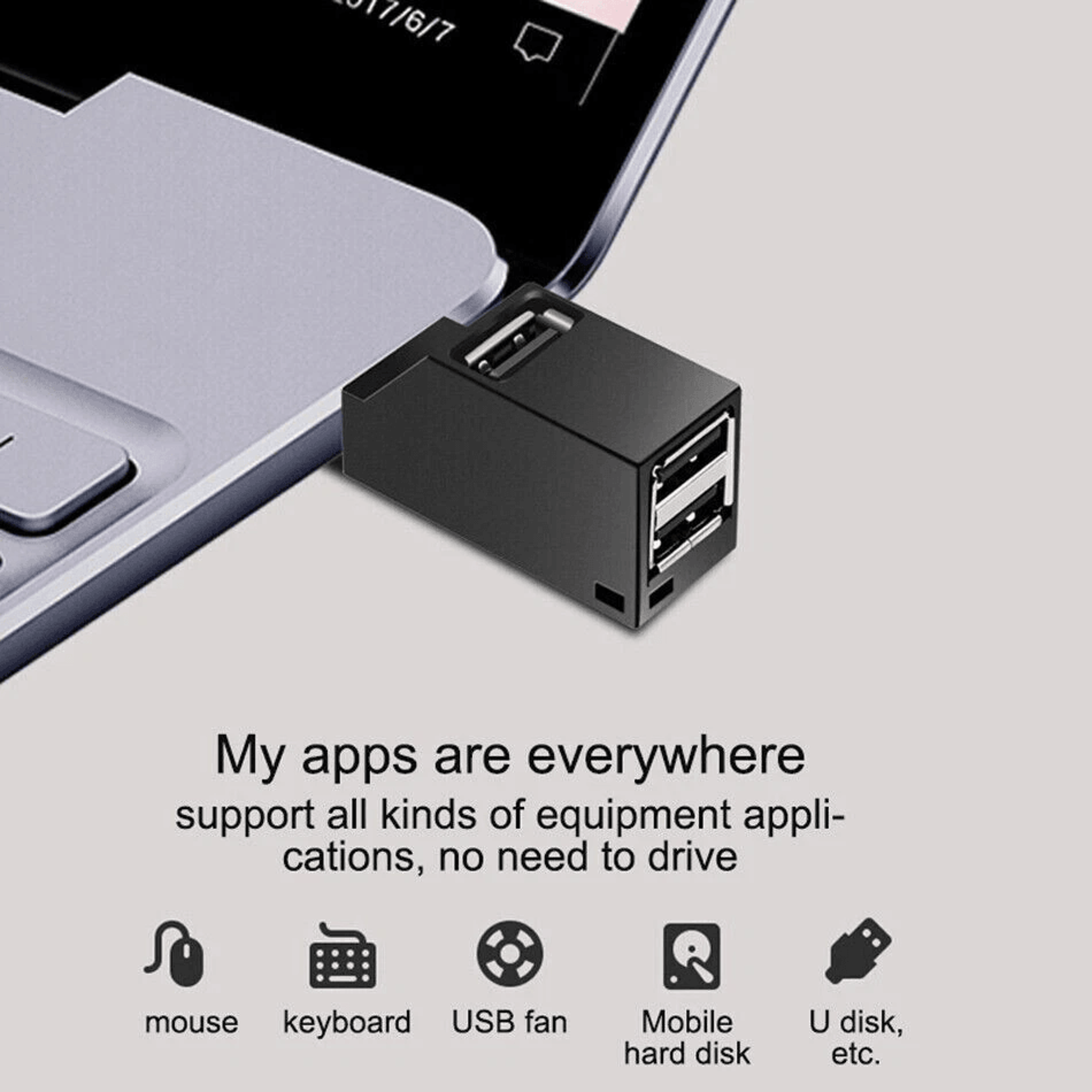 USB Hub Splitter For HighSpeed Data Transfer Compatible With PC Laptop And MacBook 6