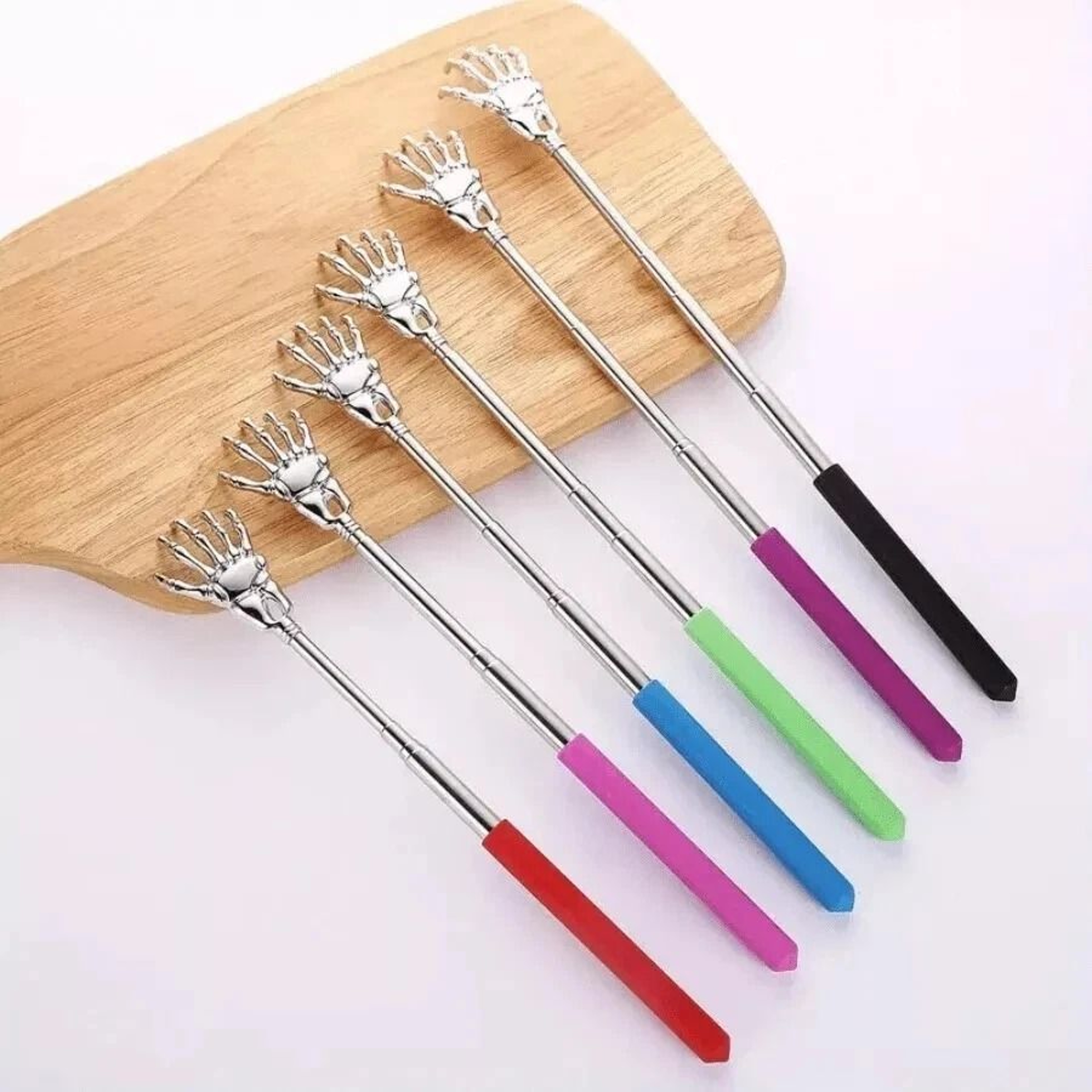 Telescoping Back Scratcher Stainless Steel Retractable Massager With Rubber Grip 4