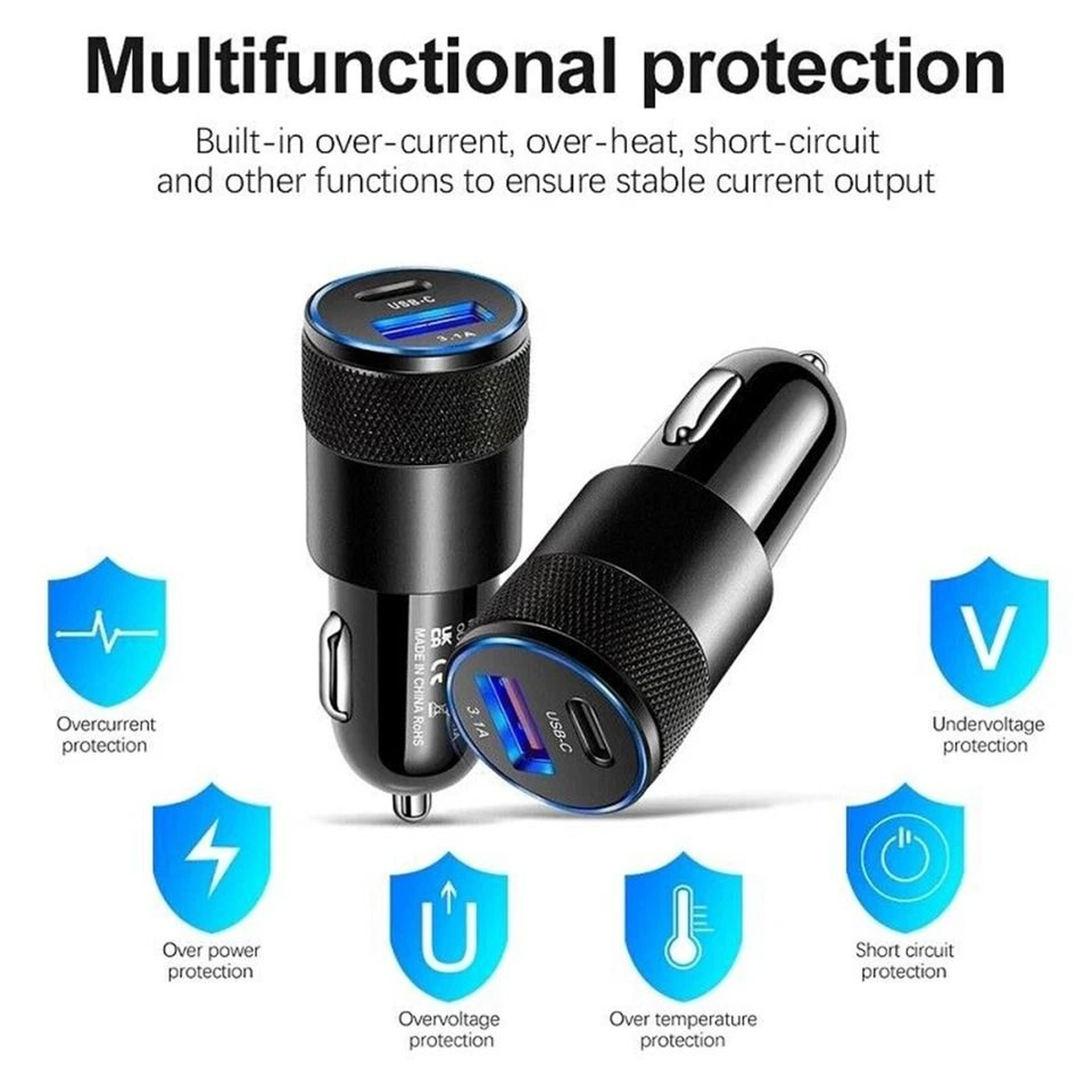 USB C Car Charger With PD Fast Charging For IPhone And More 3