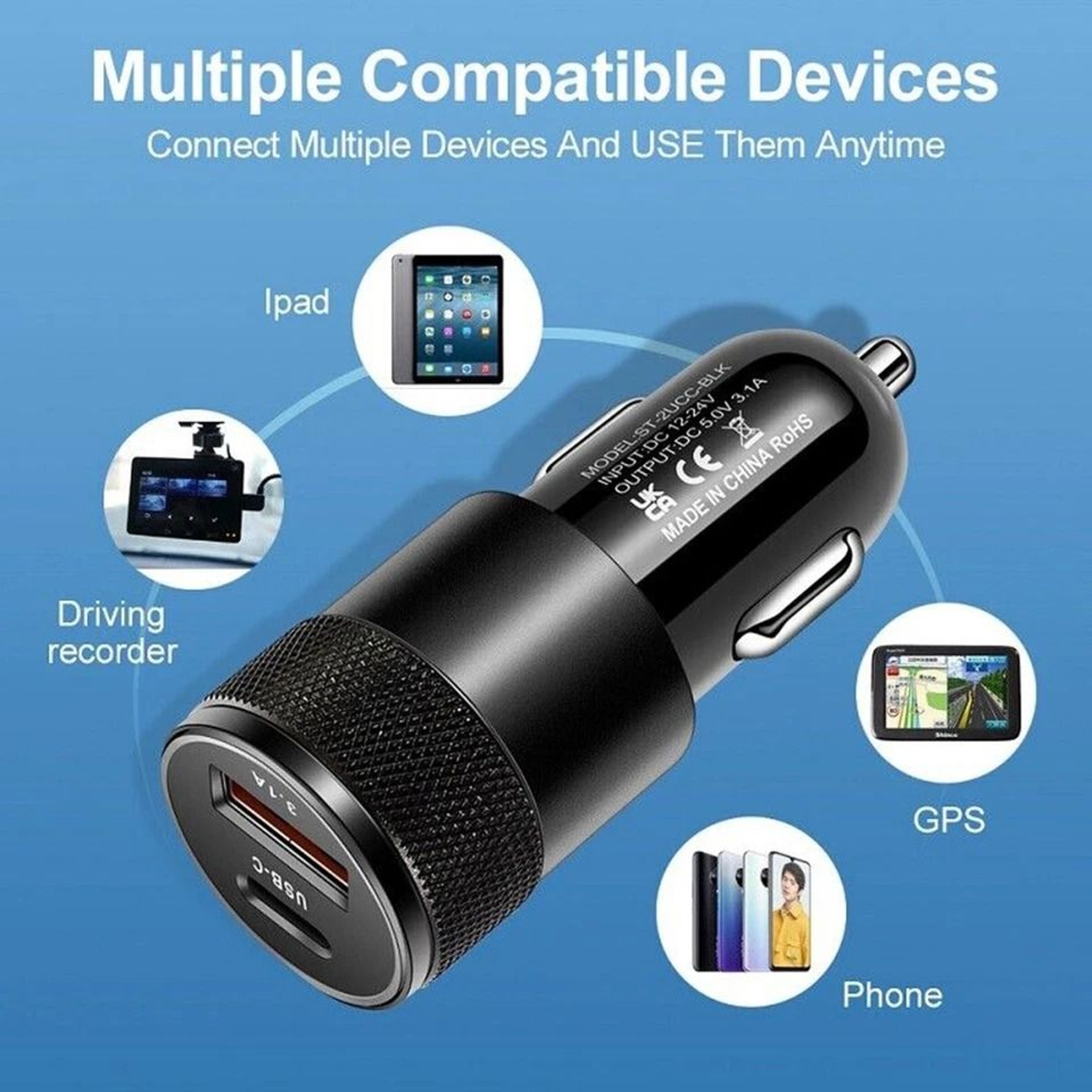 USB C Car Charger With PD Fast Charging For IPhone And More 4