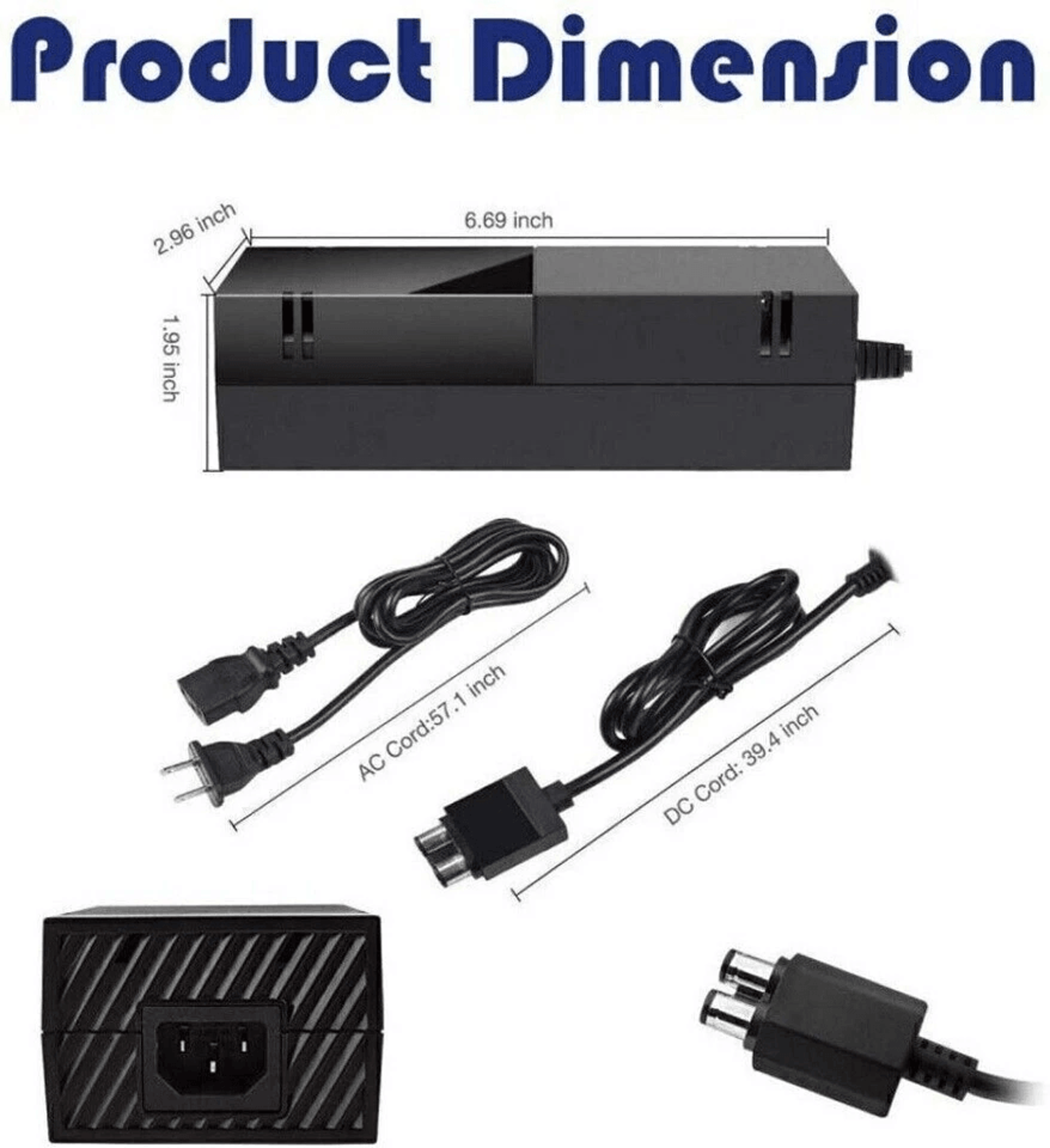 Replacement Power Supply Adapter For Xbox One AC Adapter PSU Brick With Cord 9
