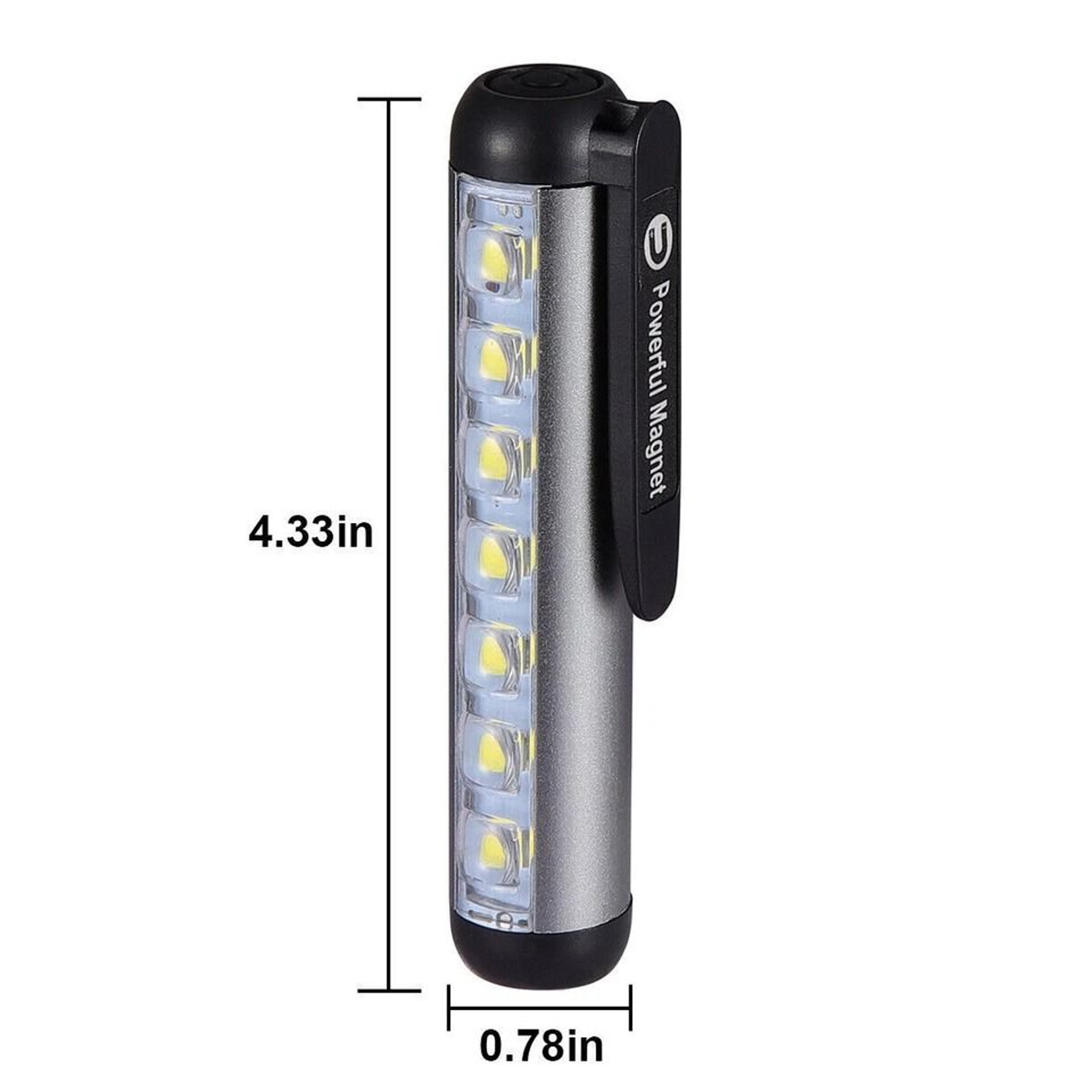 Magnetic Rechargeable COB LED Flashlight Work Light Super Bright Compact Torch Penlight 7