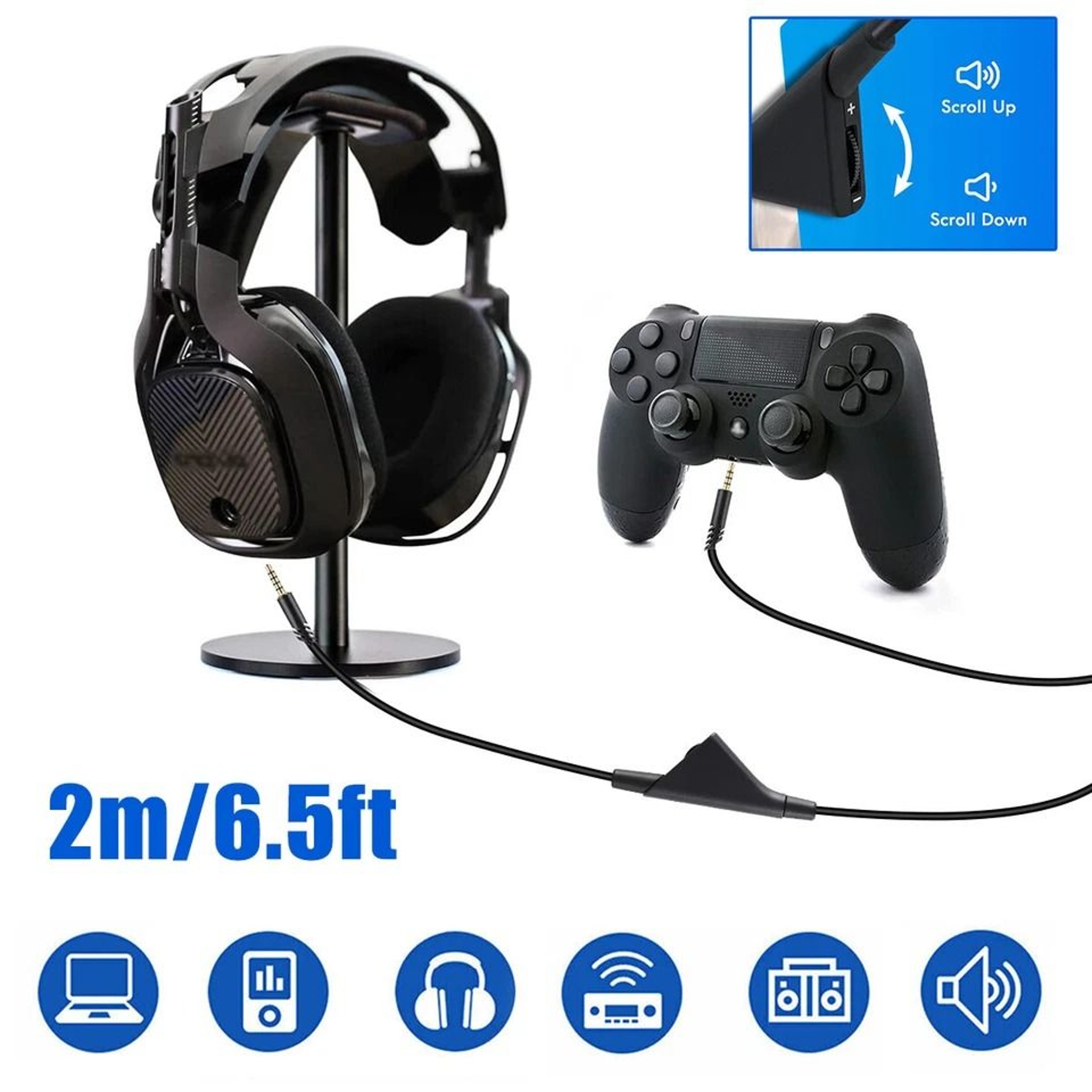 Premium Inline Volume Control Replacement Audio Cable For Astro Headset 1