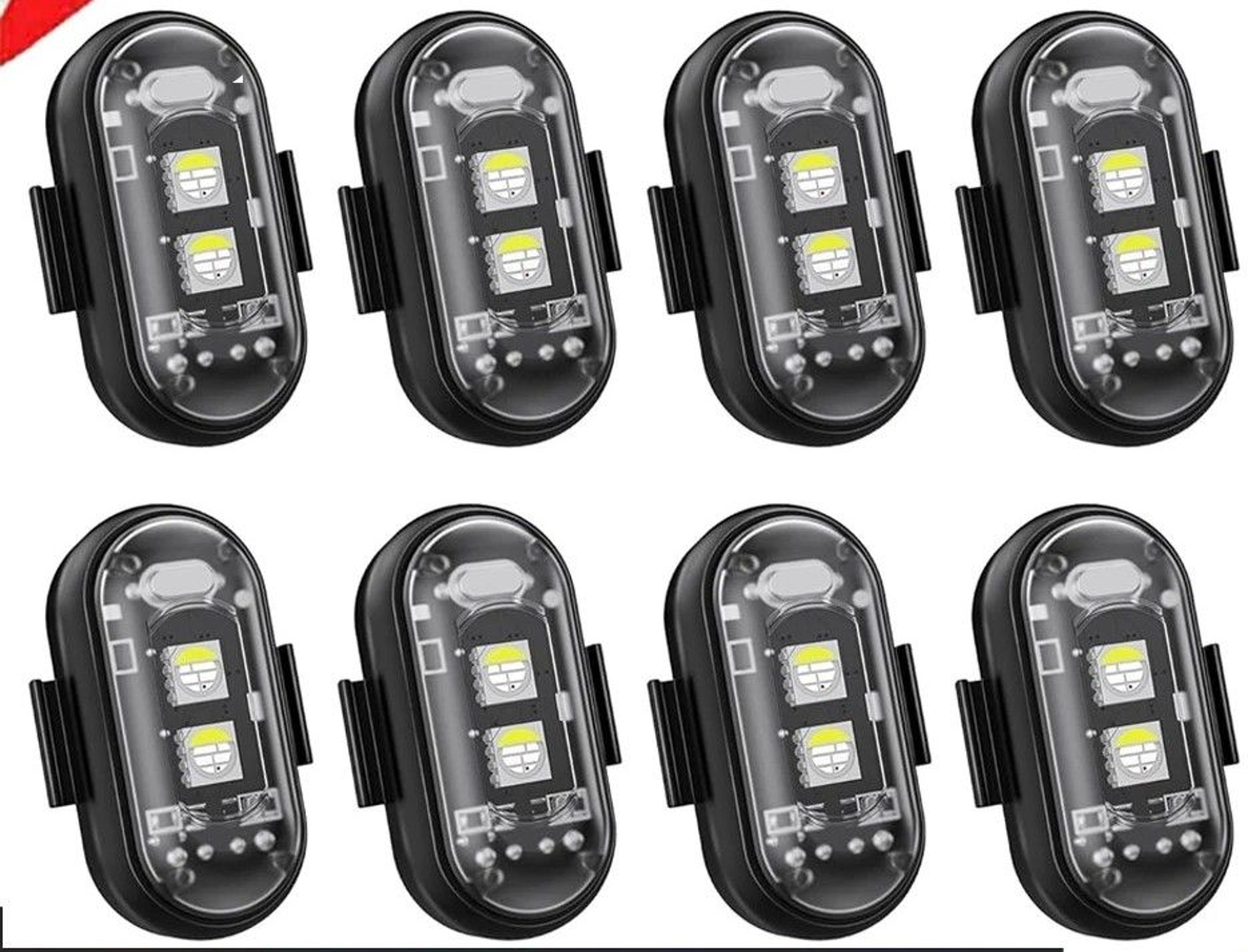 RGB Wireless LED Strobe Lights Rechargeable Flashing Warning Lights With 8 Color Modes 0