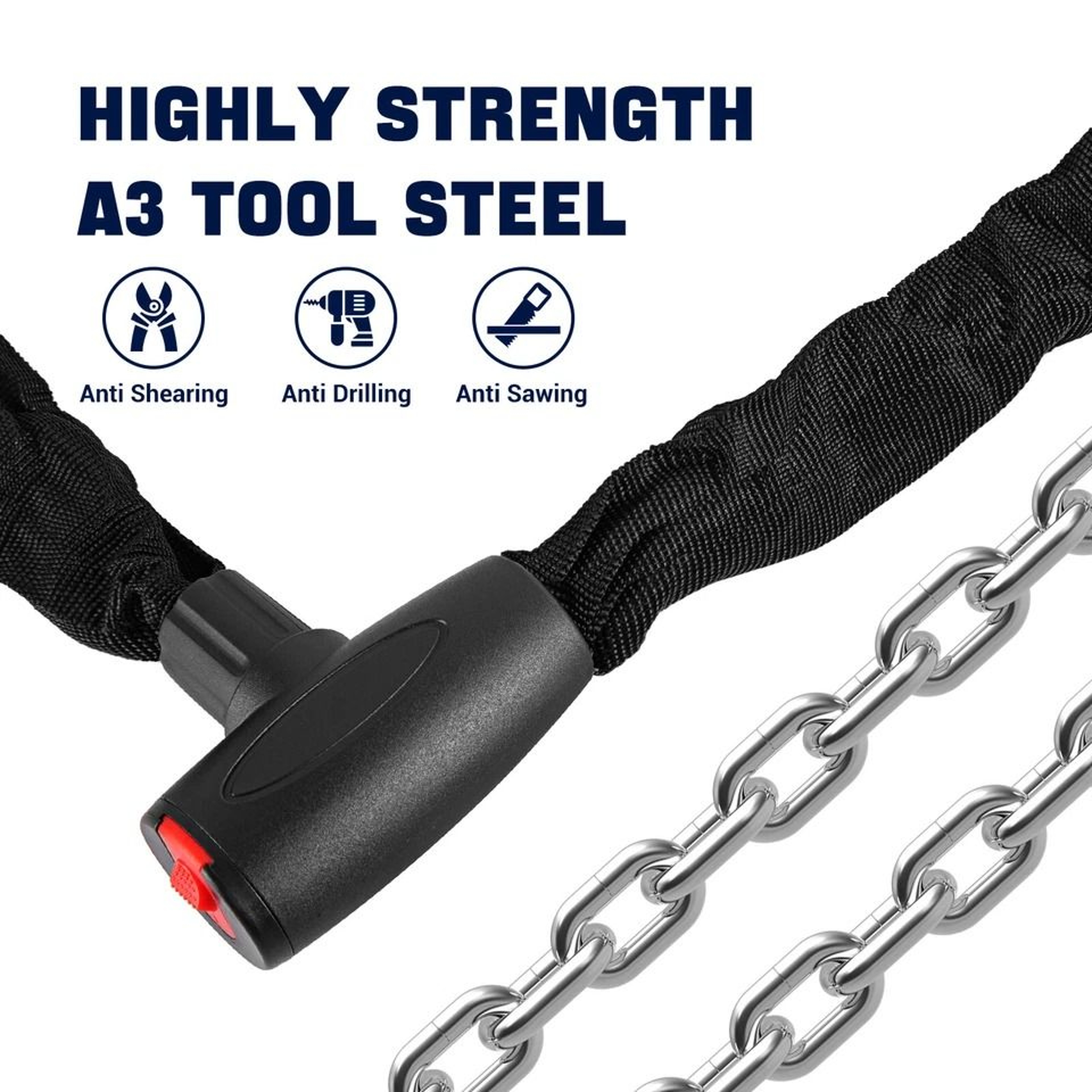 HeavyDuty Bike Chain Lock Long Durable AntiTheft Security Lock 8