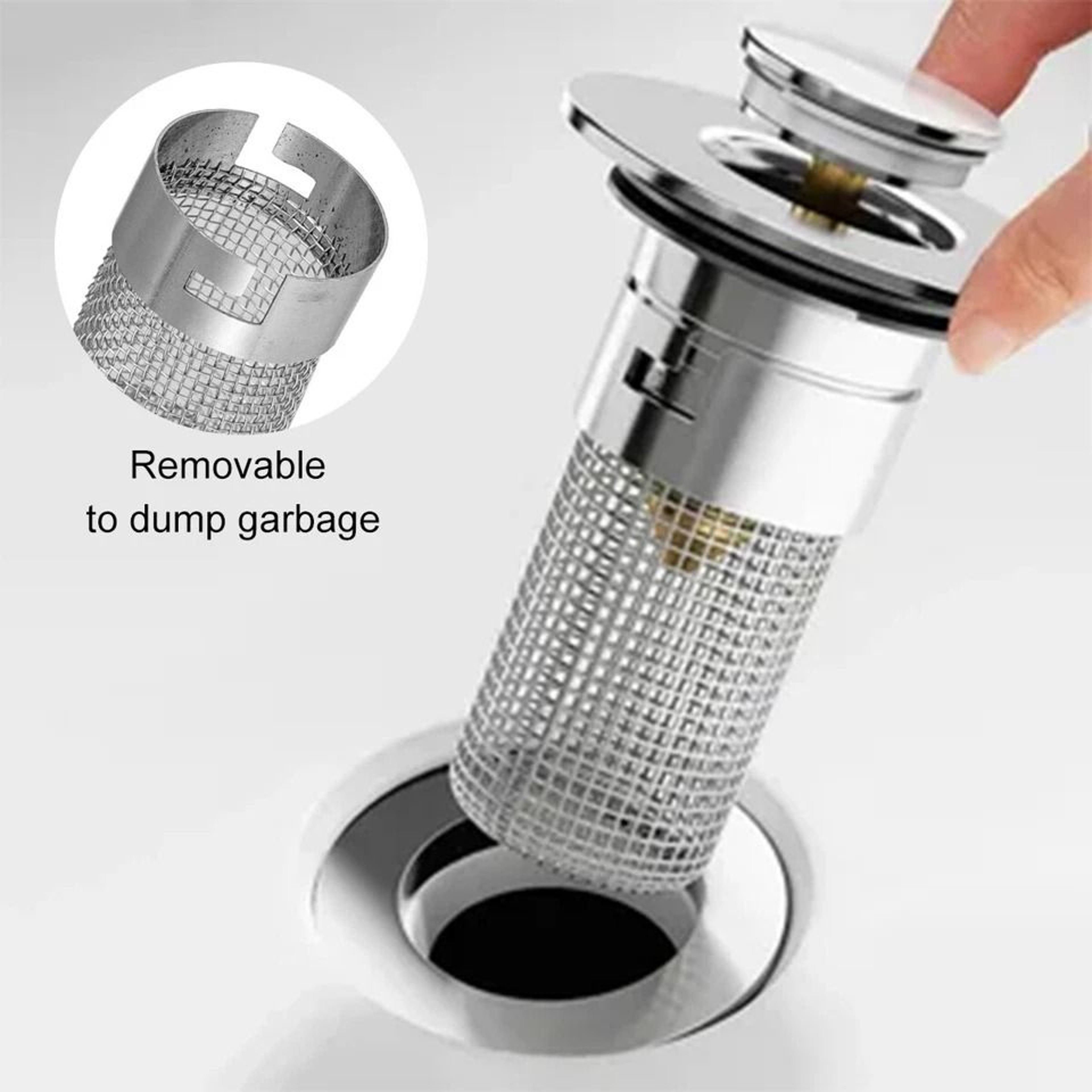 Bathroom Sink Stopper Hair Catcher PopUp Drain Filter For Hair Catching 8