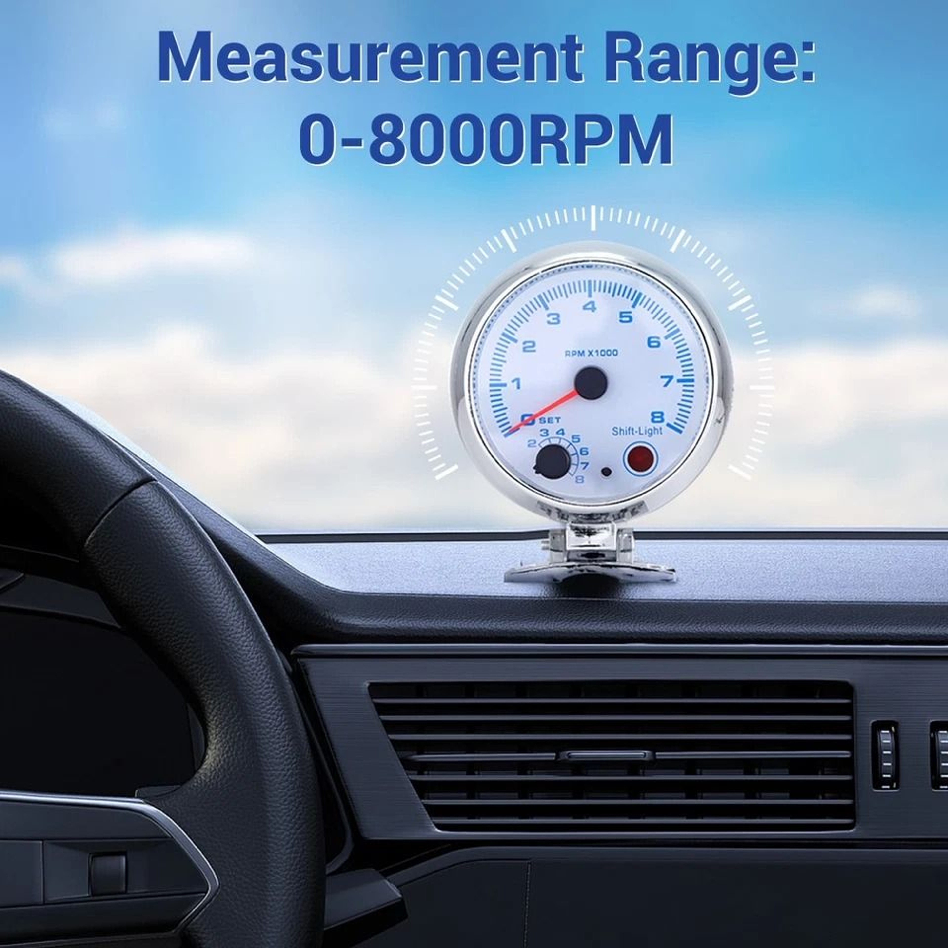 Digital Car Tachometer With LED Shift Light RPM For Vehicles 3