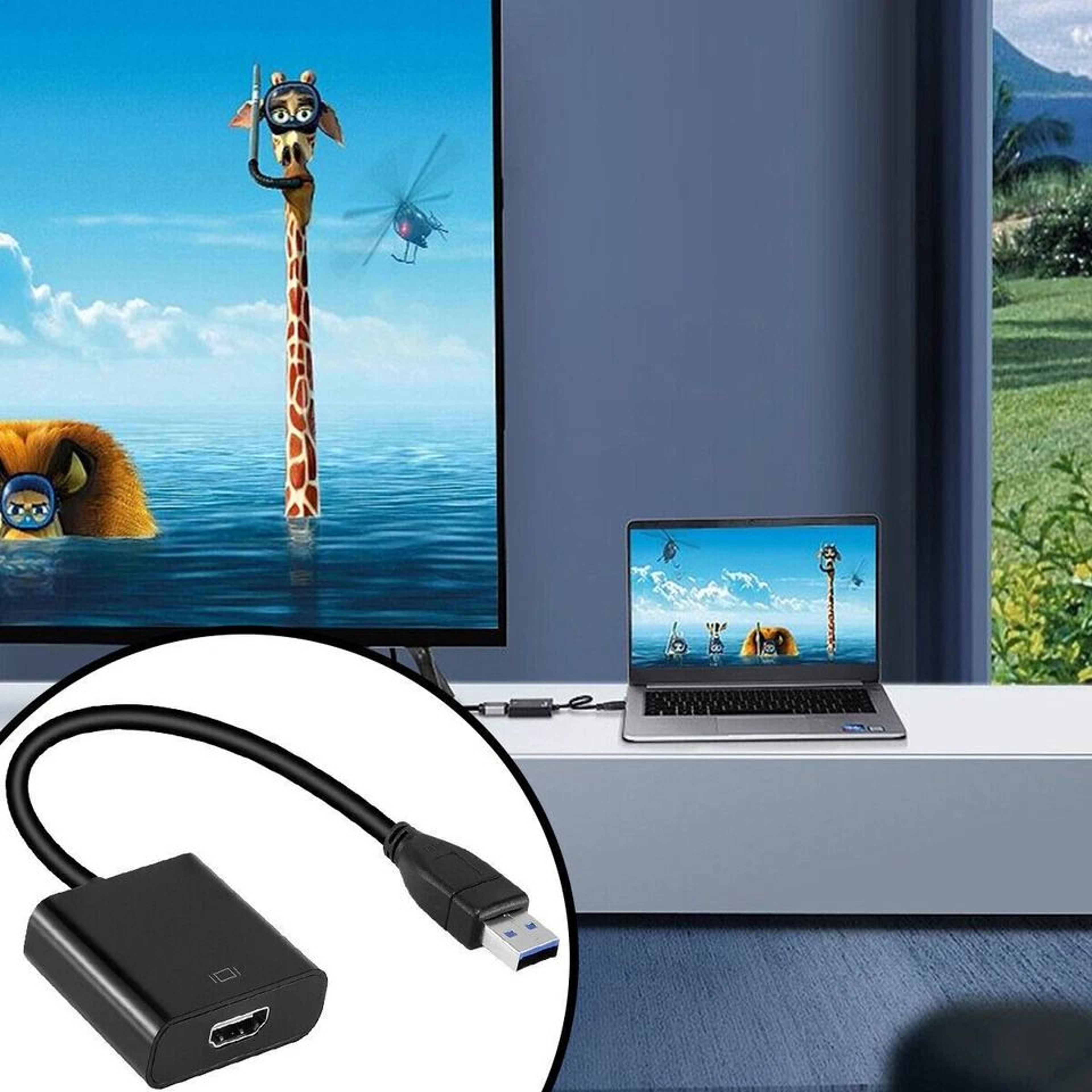 USB To HDMI Adapter For PC Laptop And TV HD Video Converter 2