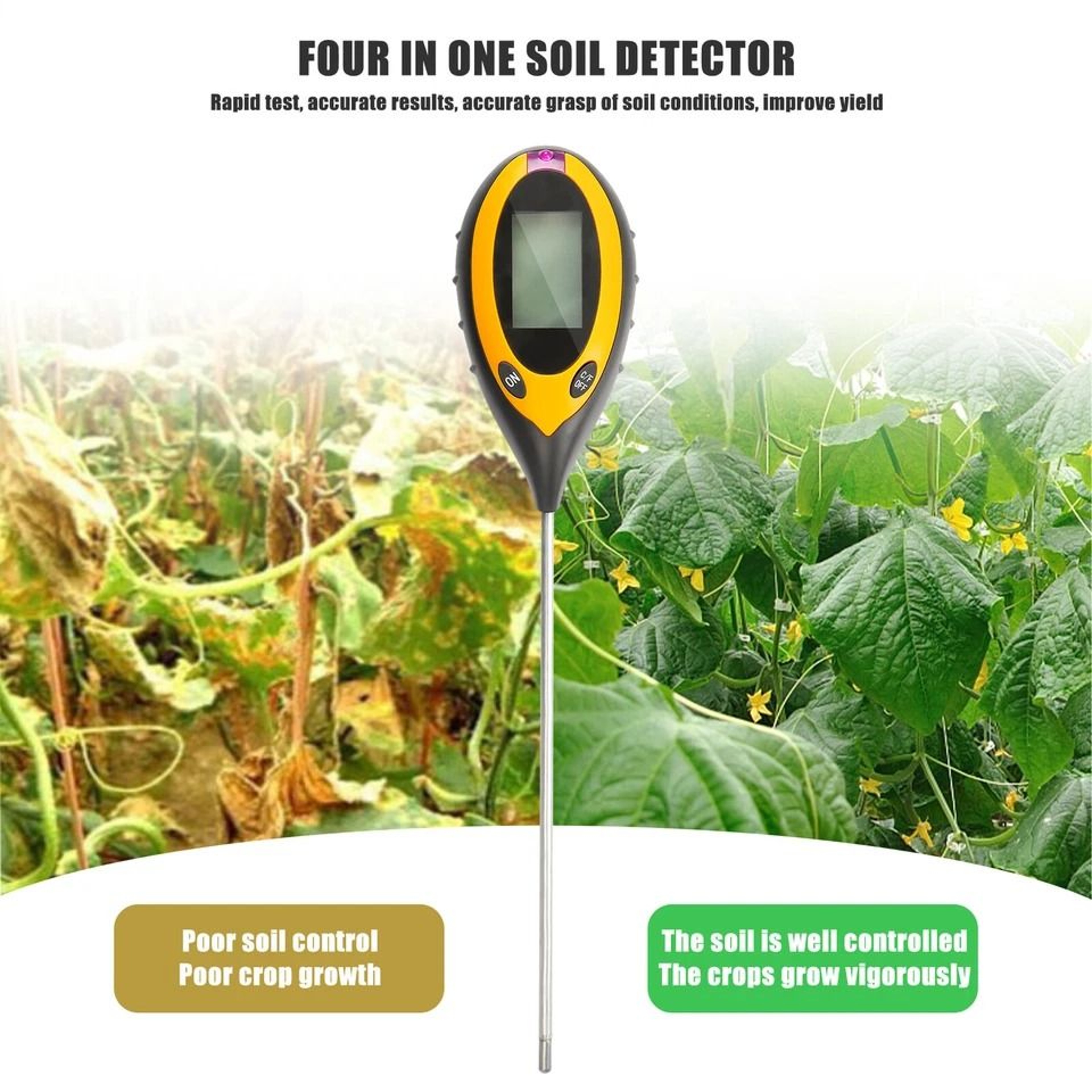 Garden Soil Tester Digital Soil Tester For PH Moisture Sunlight  Temperature 4