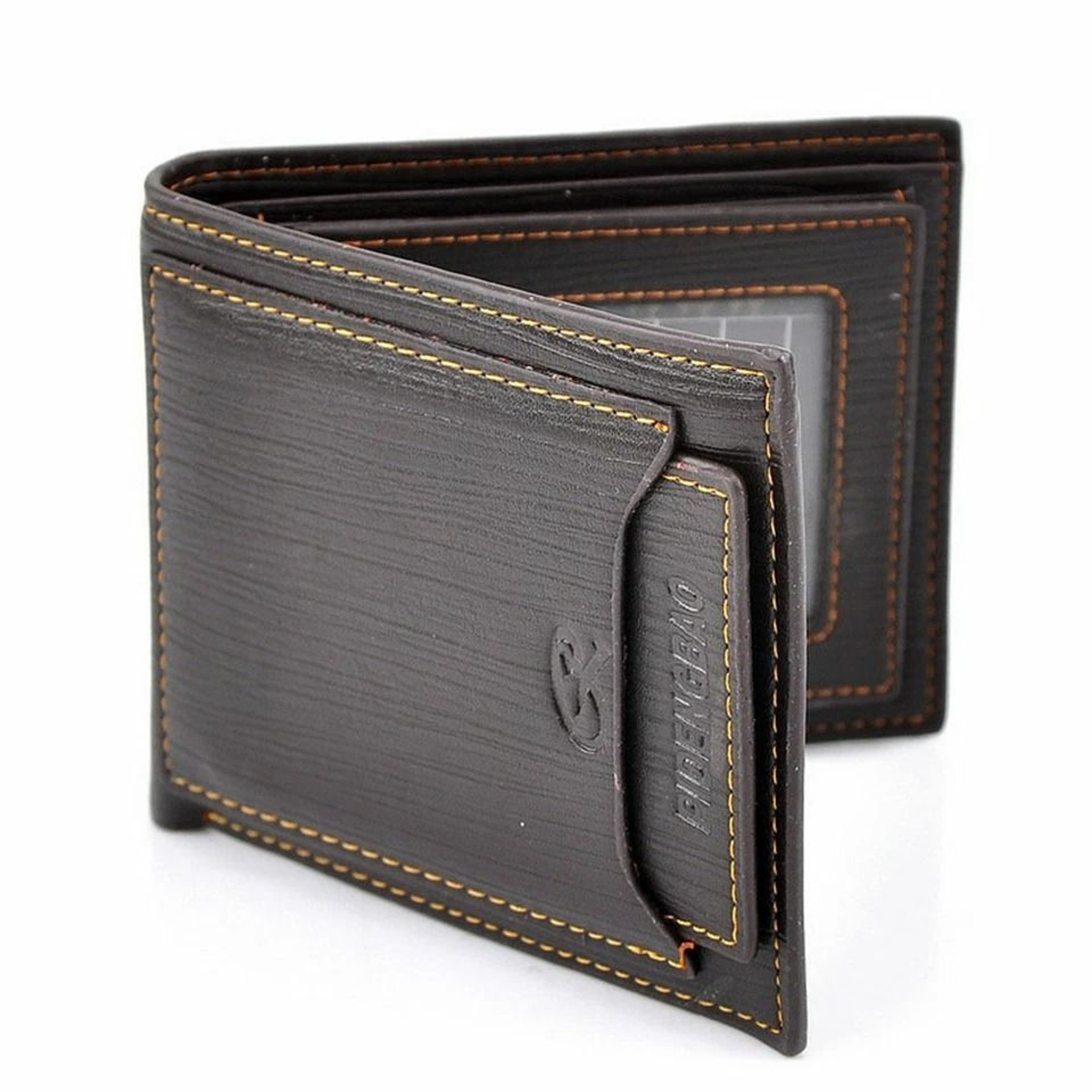 RFID Blocking Leather Bifold Wallet For Men With ID Window  Card Holder 4