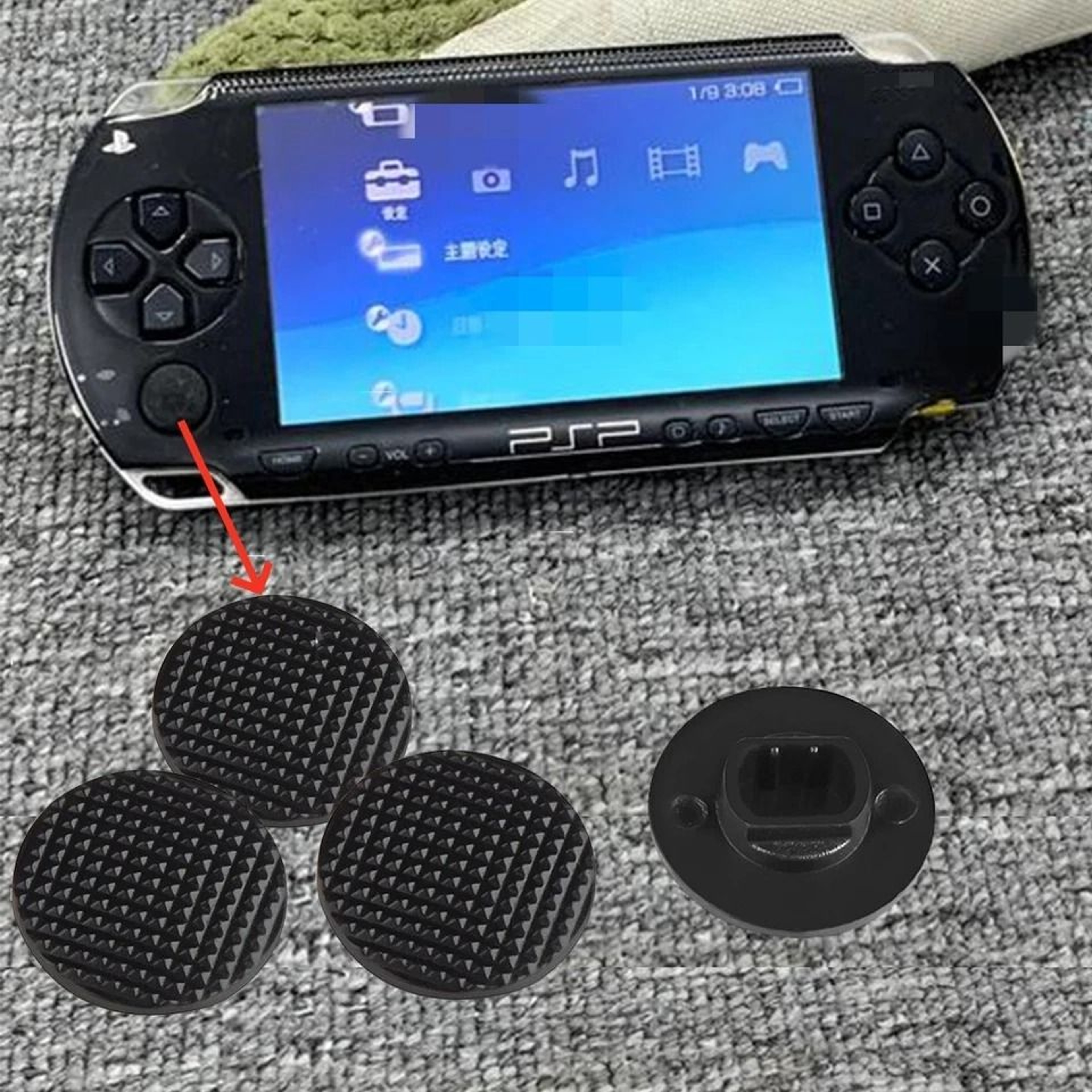 Analog Joystick Cap Covers For PSP Durable Black Button Replacement 1