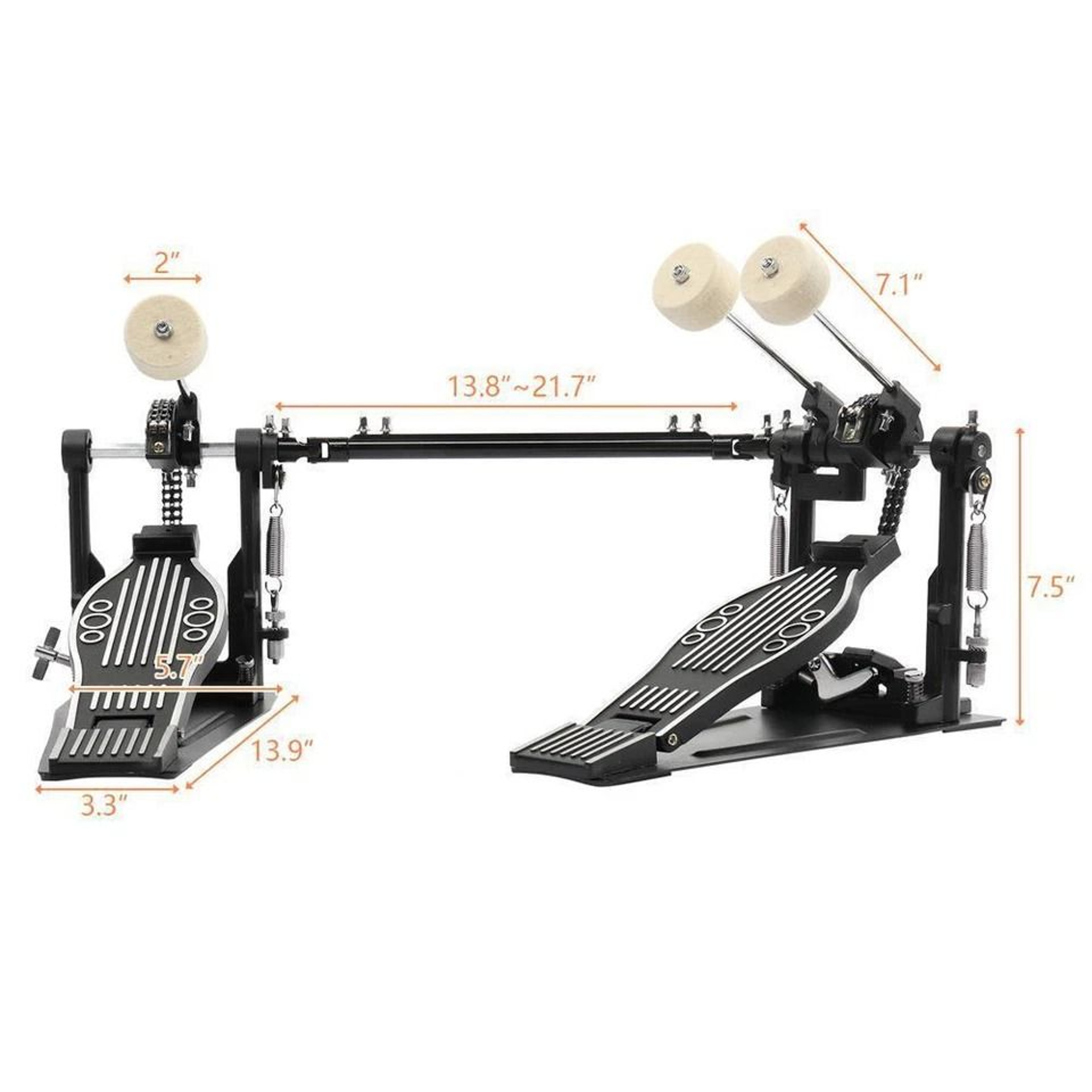 MCH Double Bass Drum Pedal Double Chain Kick Pedal For Practice And Performance 3