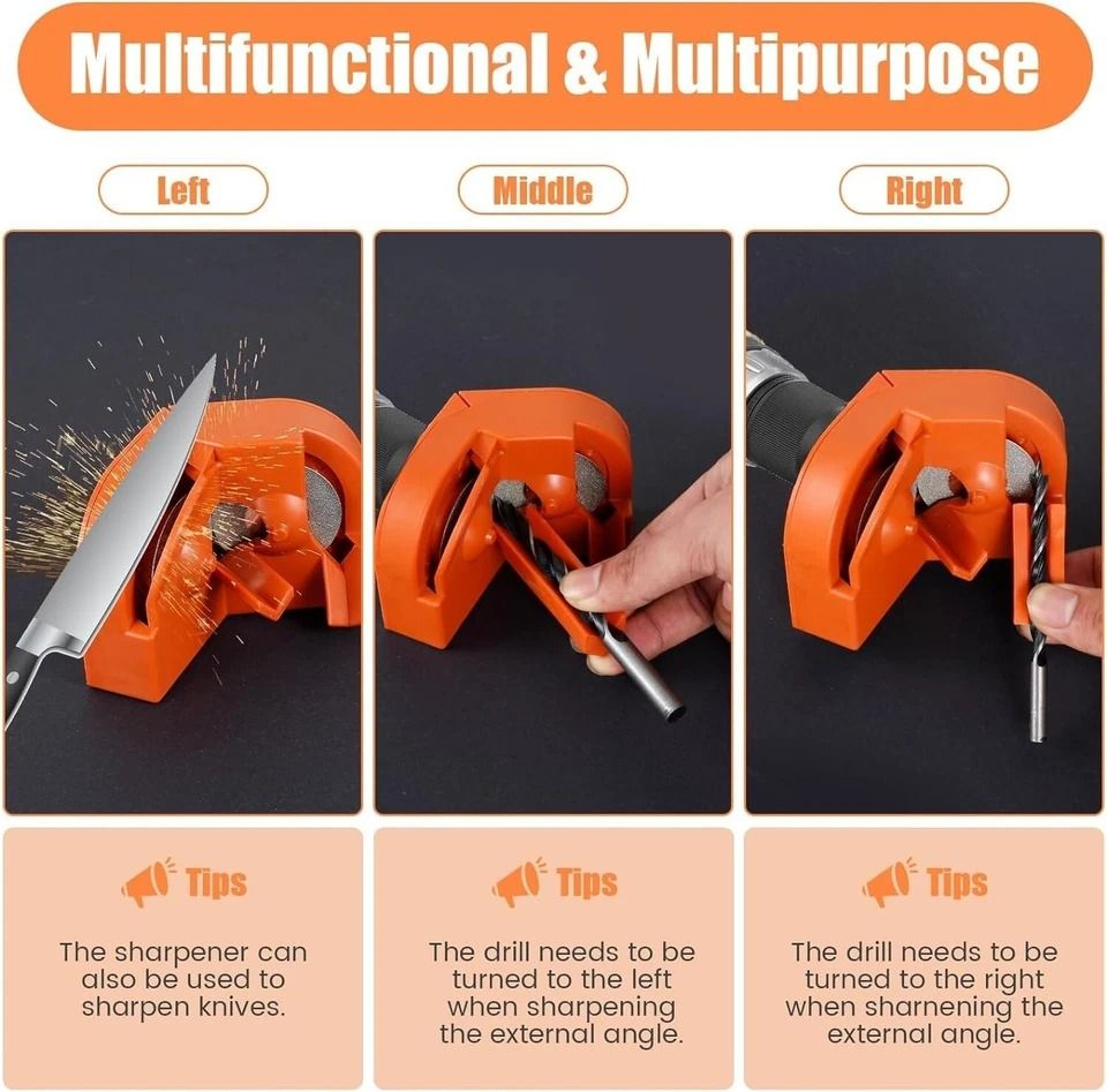 Multi Purpose Drill Bit Sharpener For Knives And Scissors Portable Sharpening Tool 2