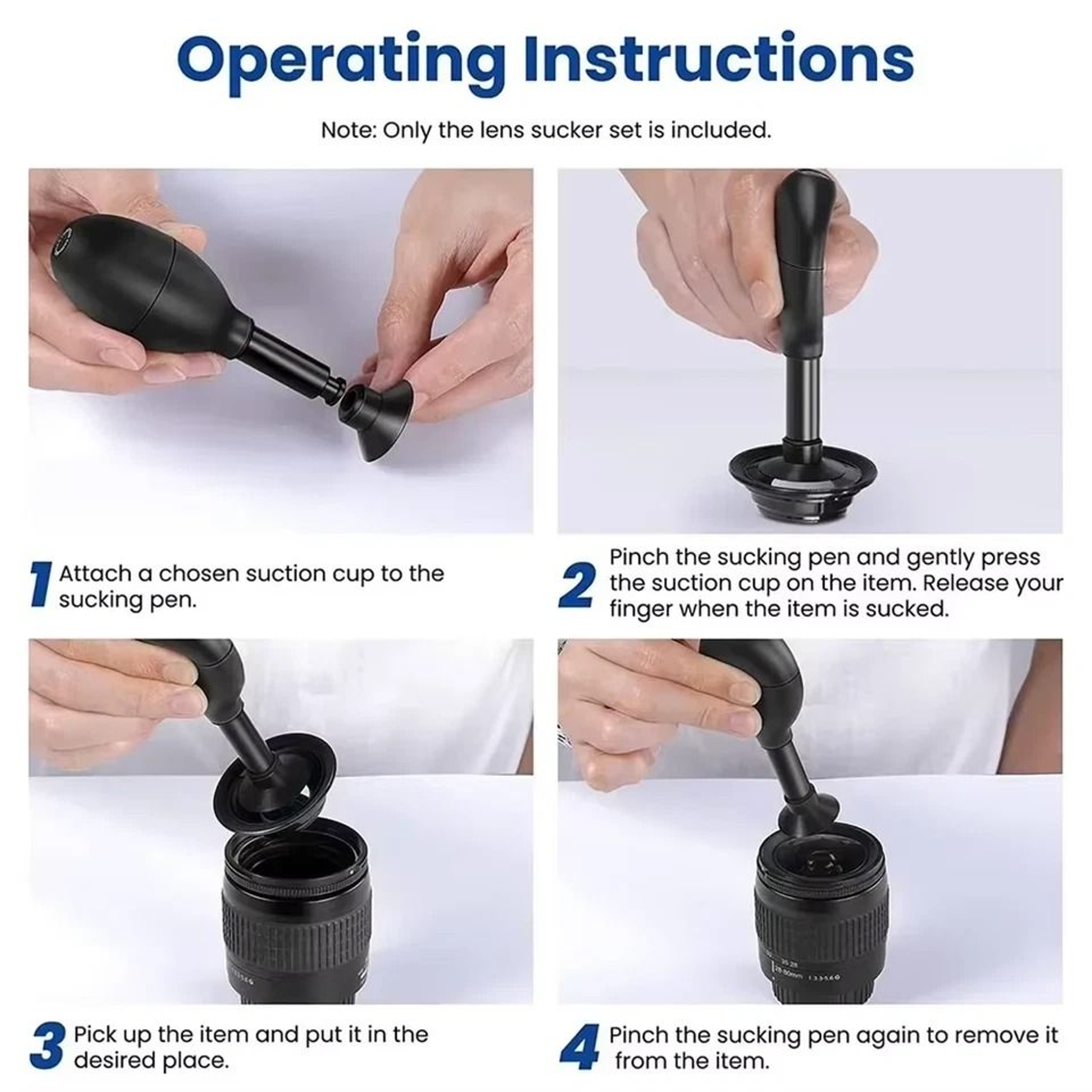 Camera Lens Repair Tool With Lens Suction Cup Pen Antistatic Precision Kit 4