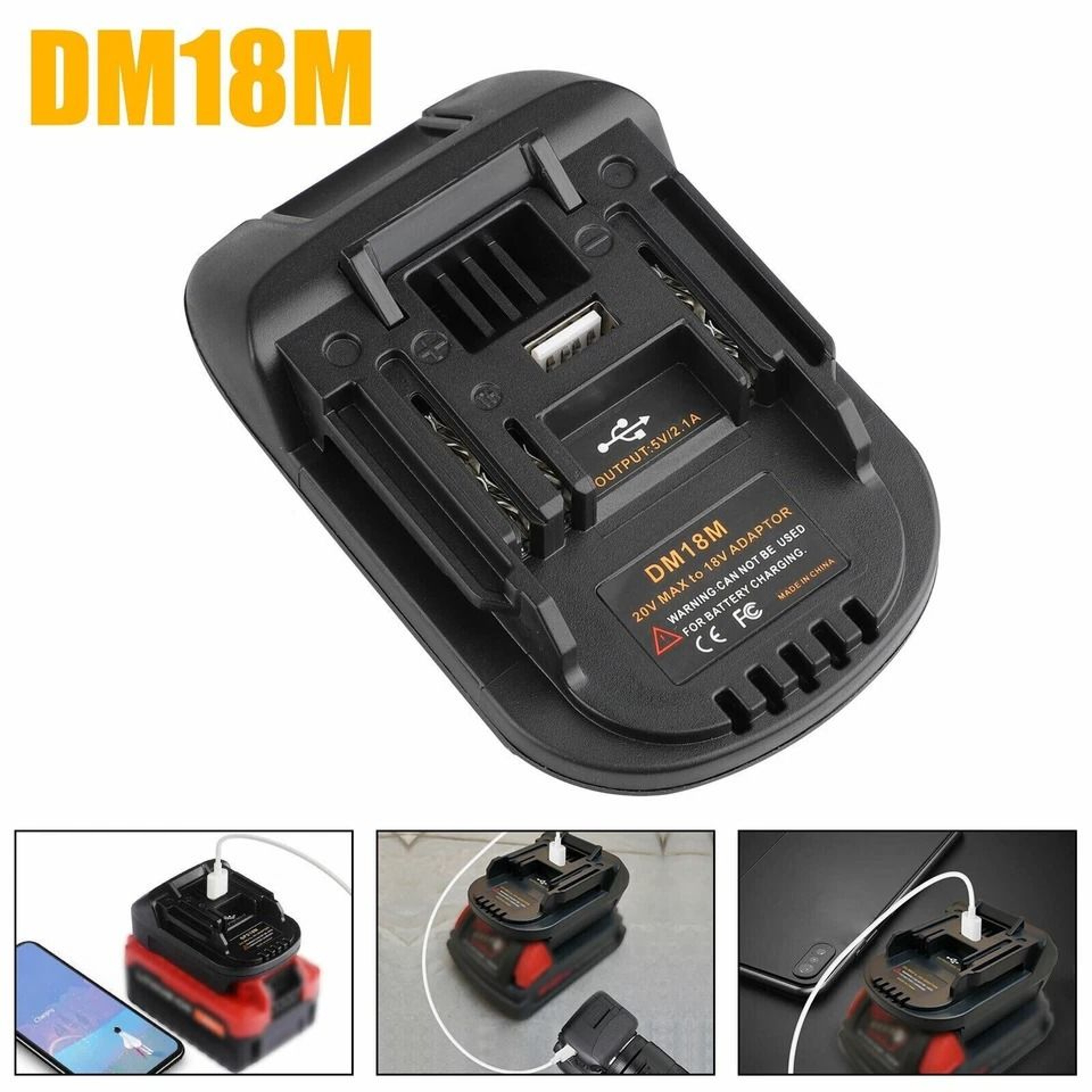 Battery Adapter For Makita Tools With USB For DeWalt And Milwaukee Batteries 1