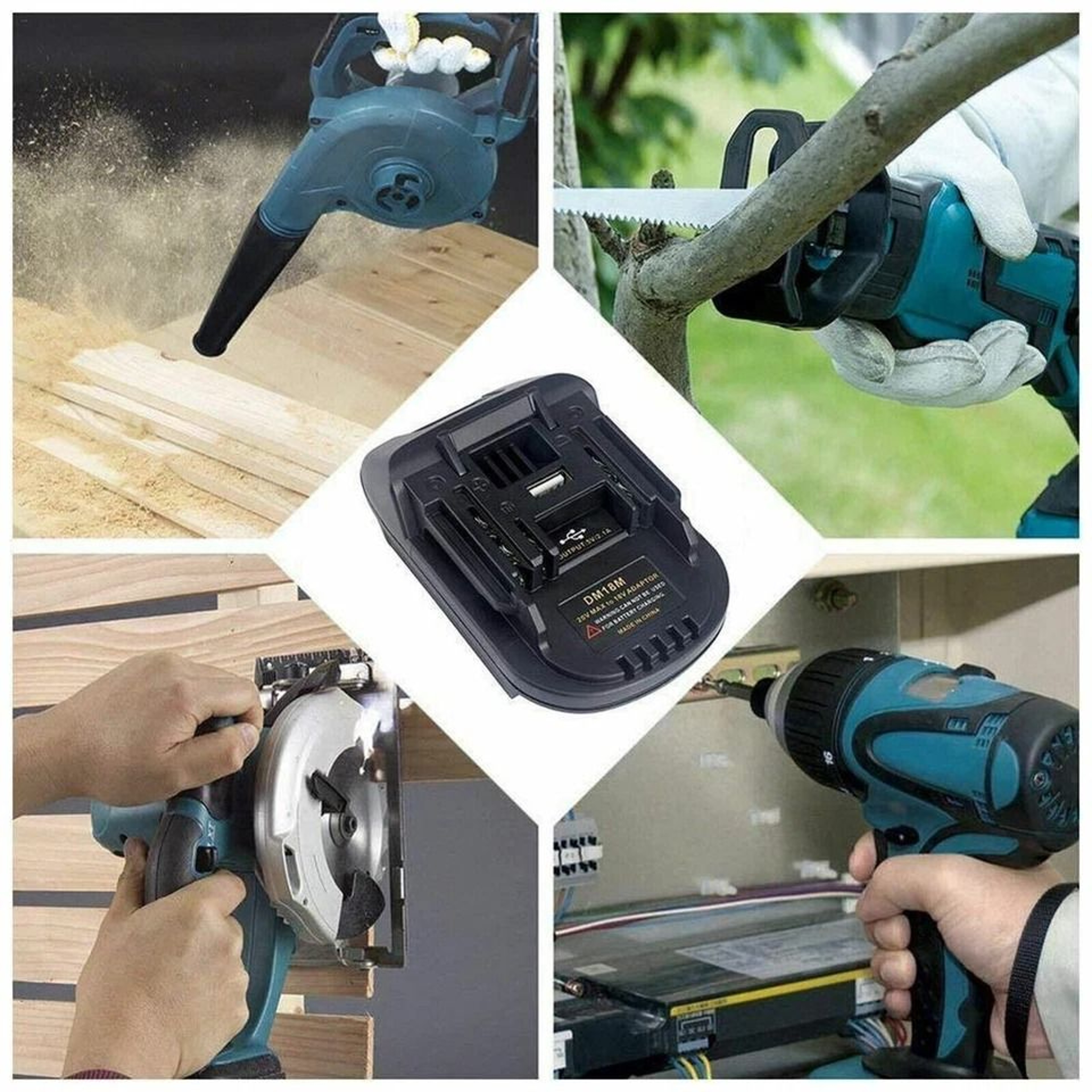Battery Adapter For Makita Tools With USB For DeWalt And Milwaukee Batteries 2