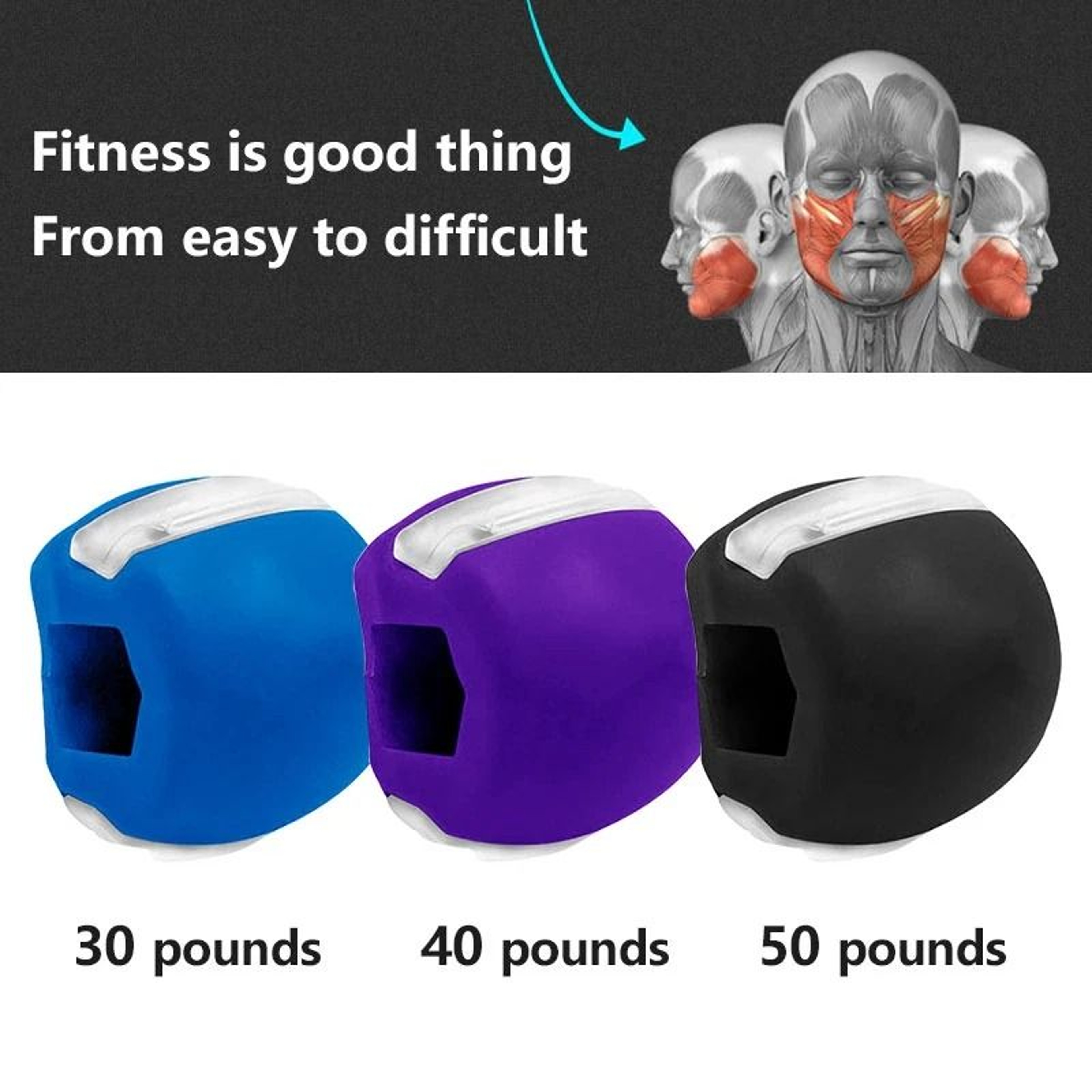 Jawline Exerciser Set Jaw Trainer Balls For Face And Neck Toning 5