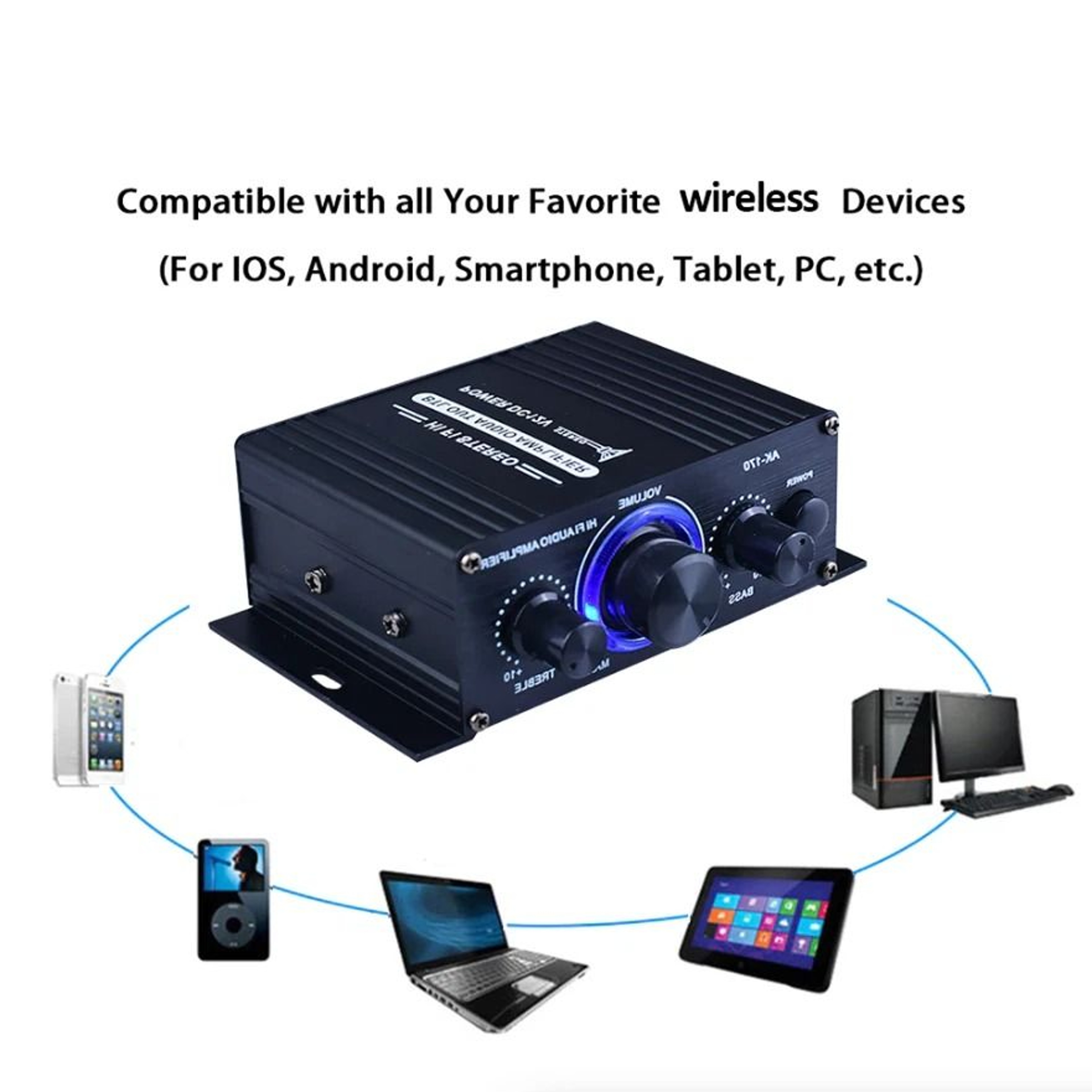 Channel Amplifier HiFi Stereo Bass Amp For Car And Home 8