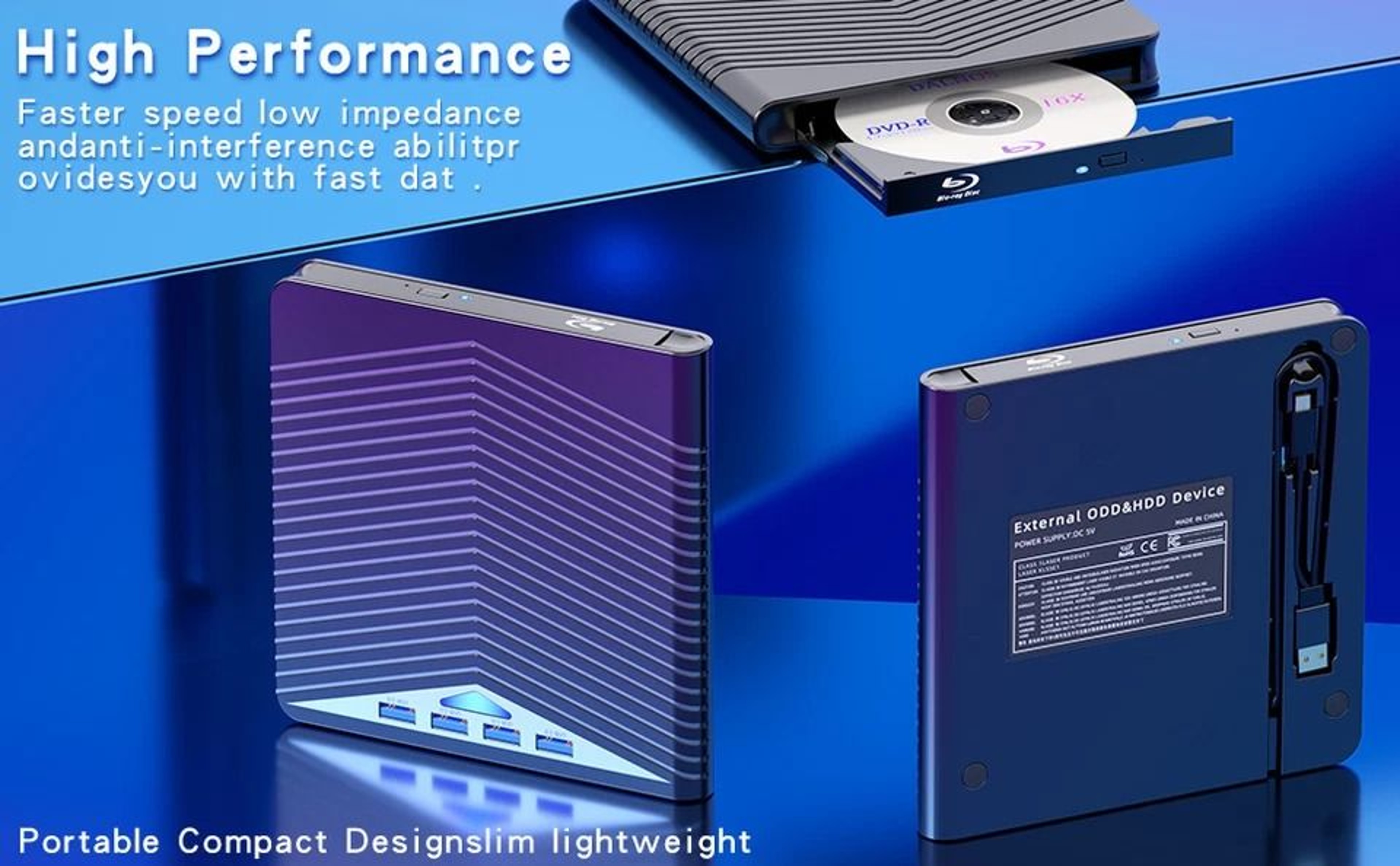 External CD DVD Drive USB DVD Burner Portable CD Drive For Laptop Windows 5