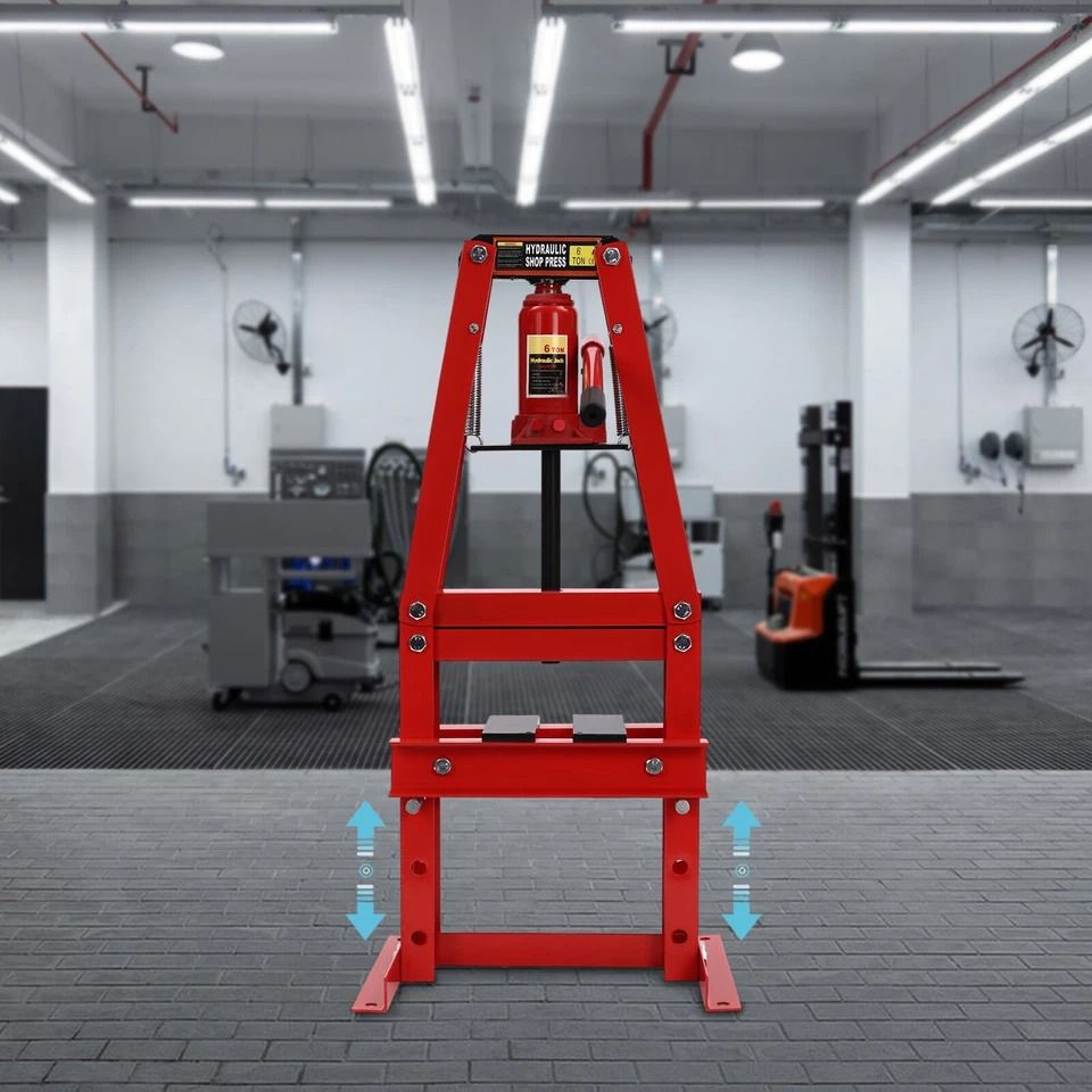 Hydraulic Shop Press With Adjustable Work Bed For Garage Bearing And Bushing Jobs 3