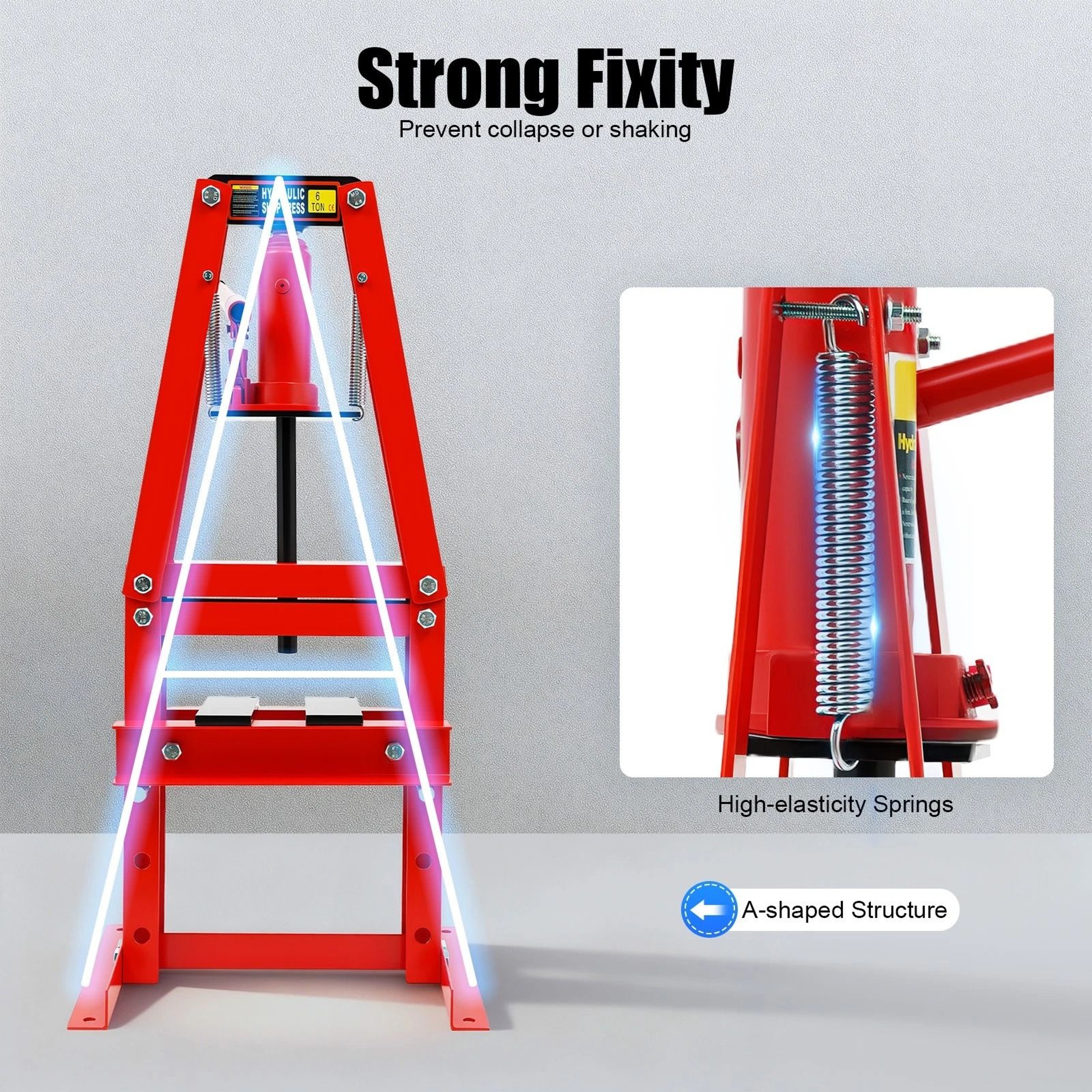 Hydraulic Shop Press With Adjustable Work Bed For Garage Bearing And Bushing Jobs 6