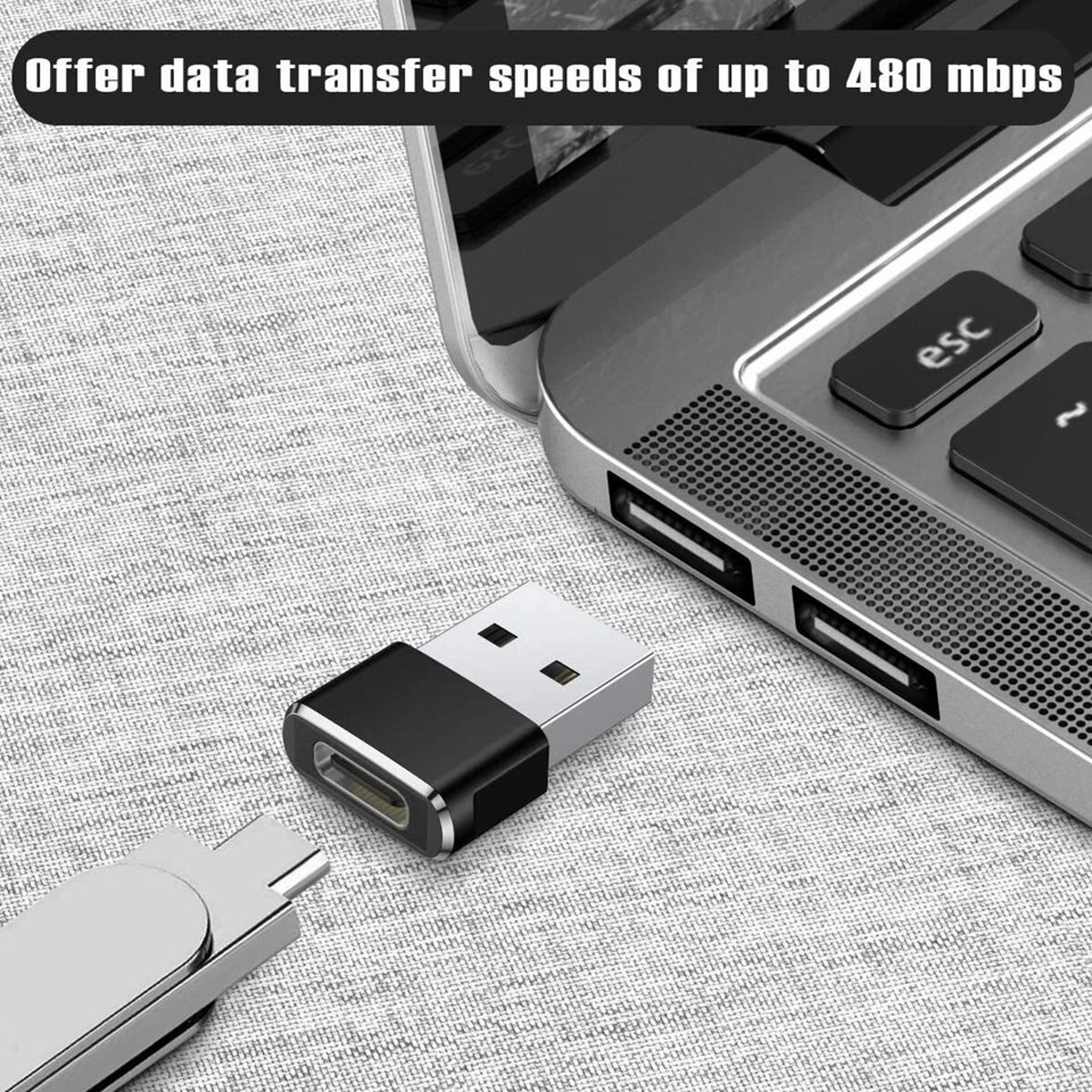 USB C To USB A Adapter Aluminum Type C Female To USB Male Converter 4