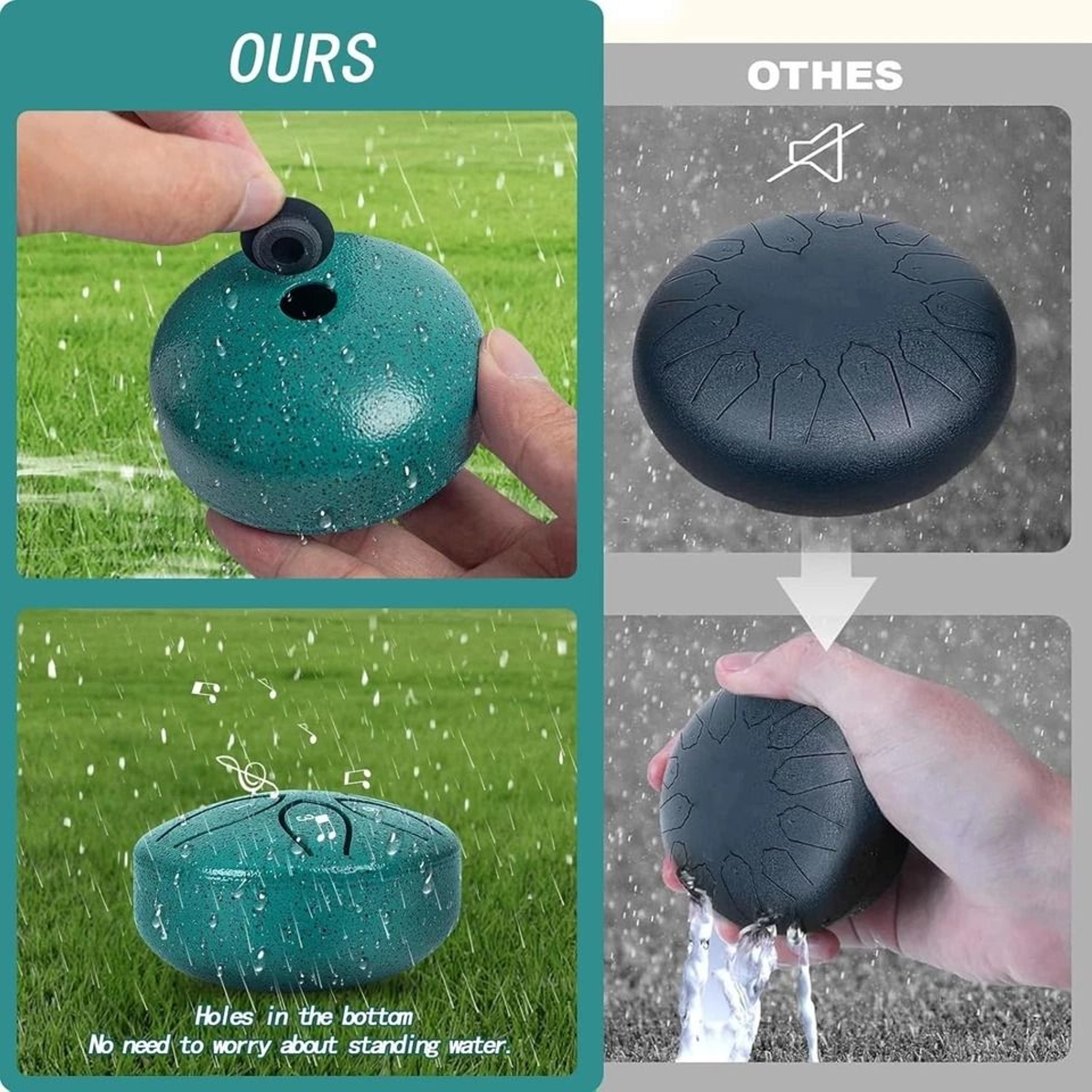 Mini Steel Tongue Drum Note Rain Drum For Outside Garden Meditation 3
