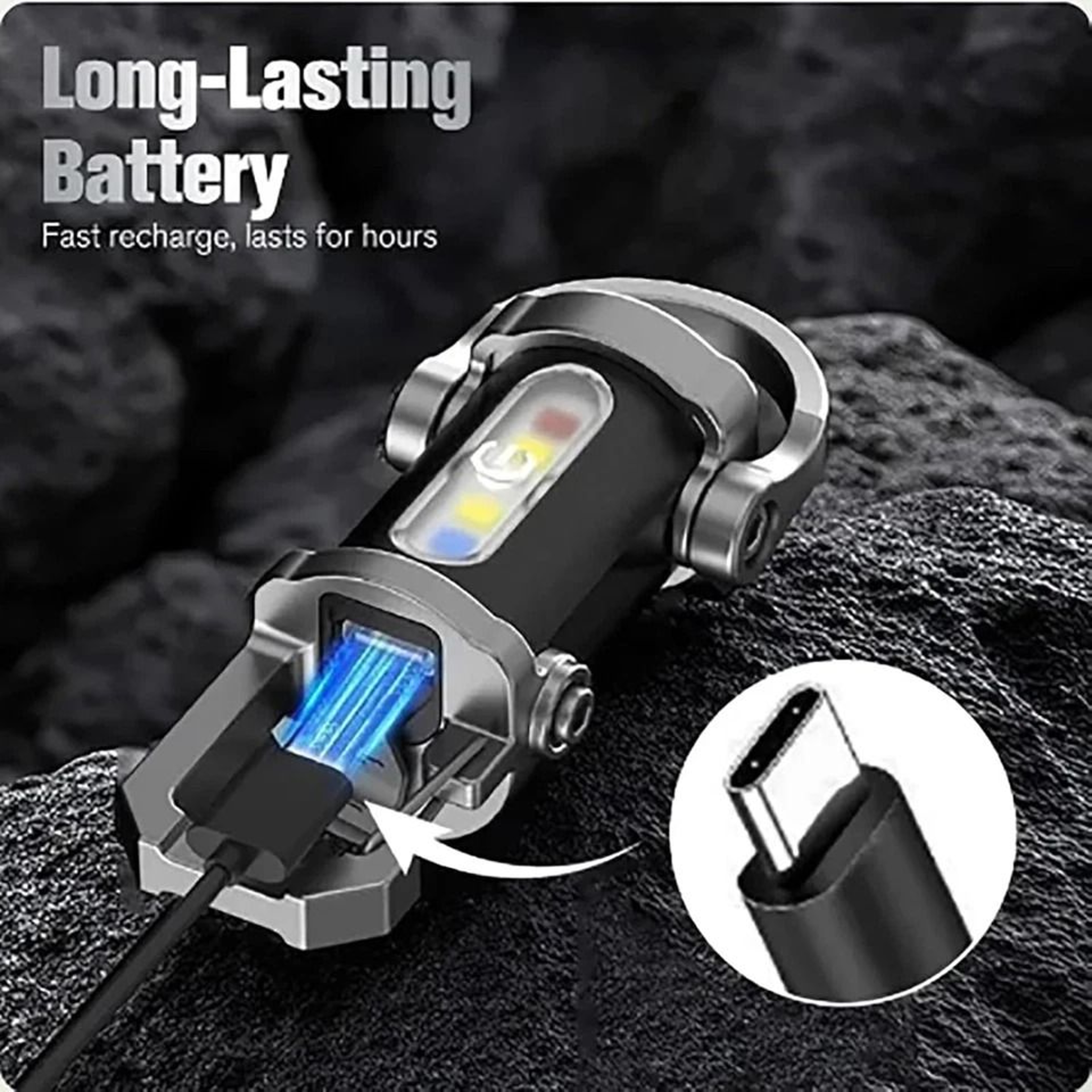 Rechargeable Keychain Flashlight Mini LED Pocket EDC Light 3