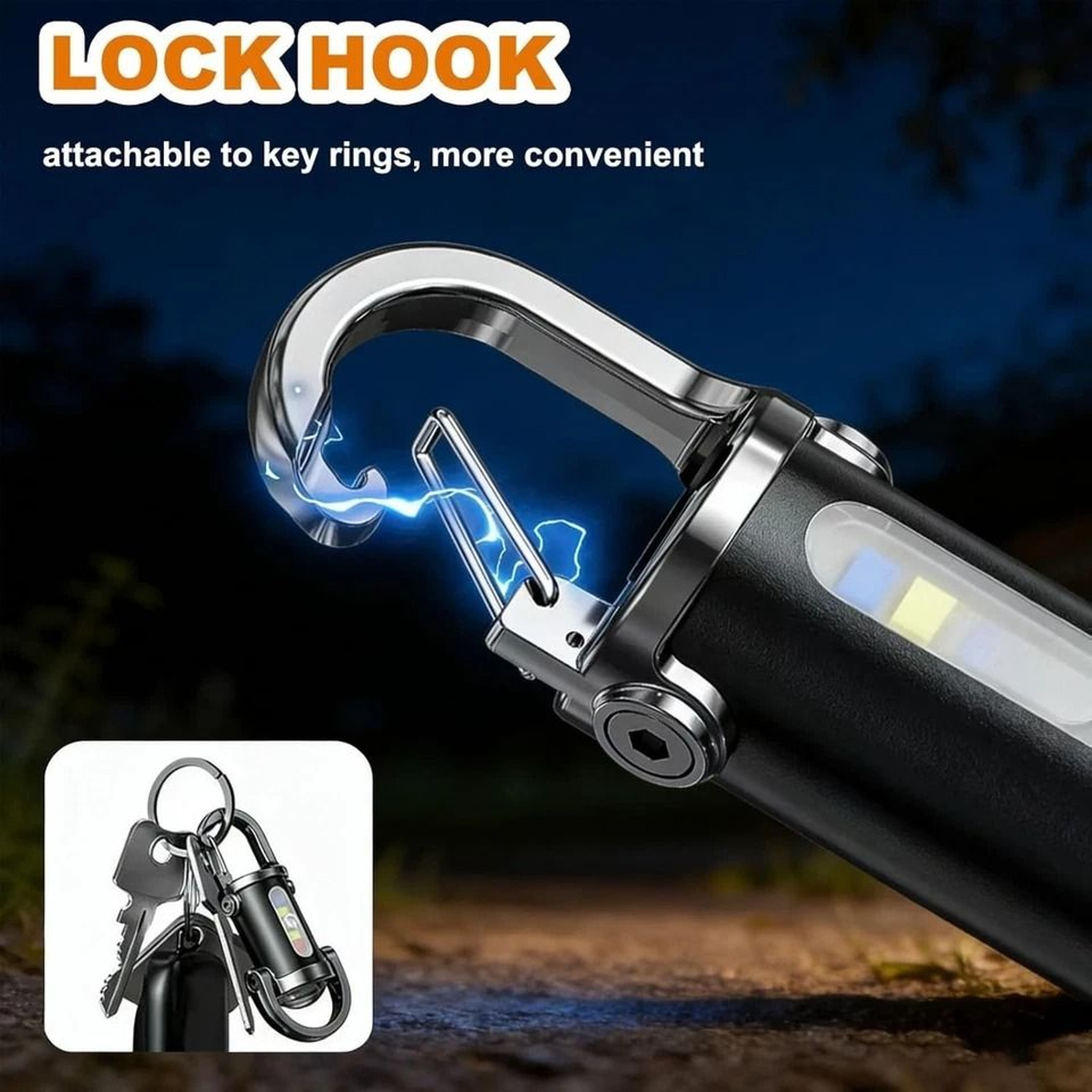 Rechargeable Keychain Flashlight Mini LED Pocket EDC Light 6