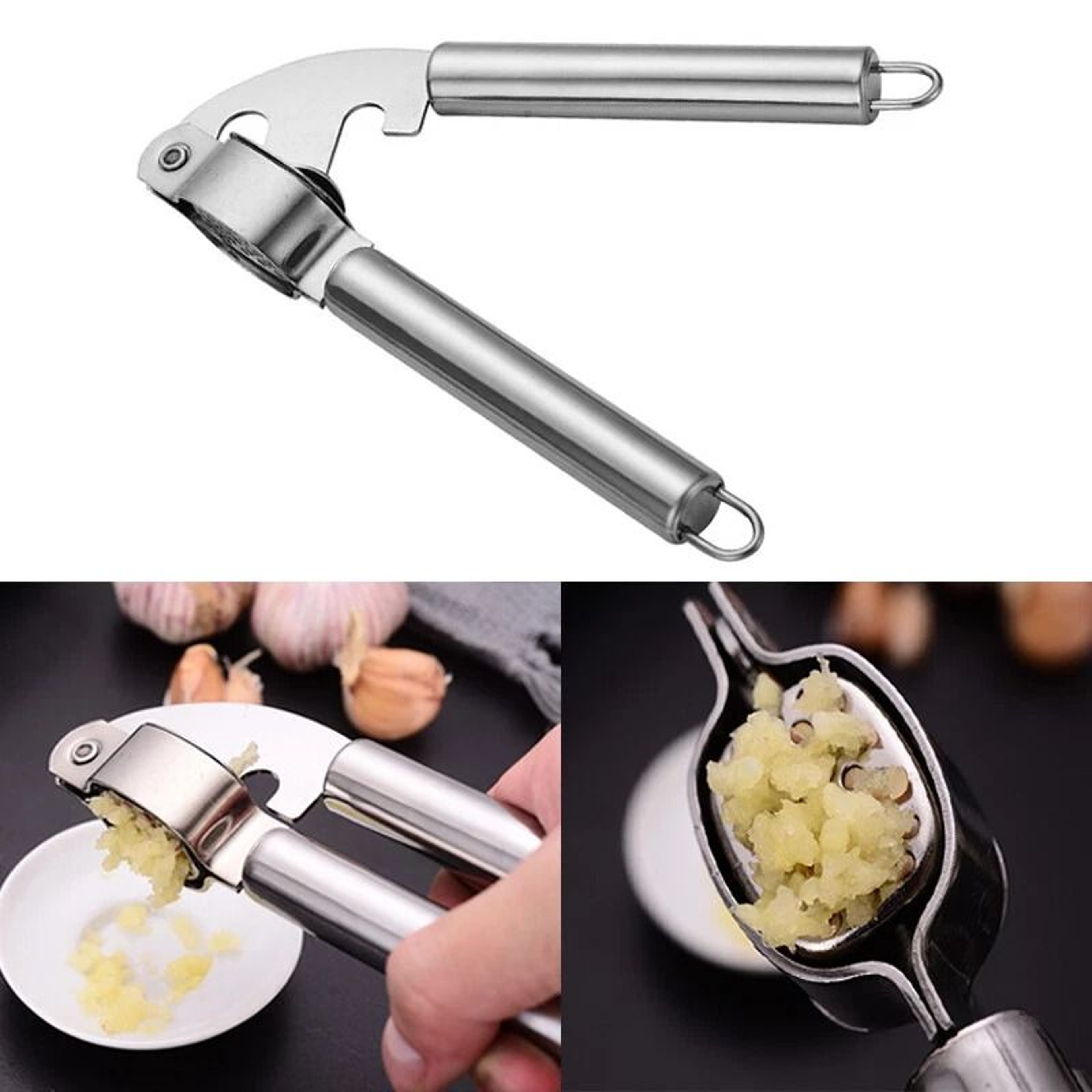Professional Stainless Steel Garlic Press And Garlic Mincer Tool 1