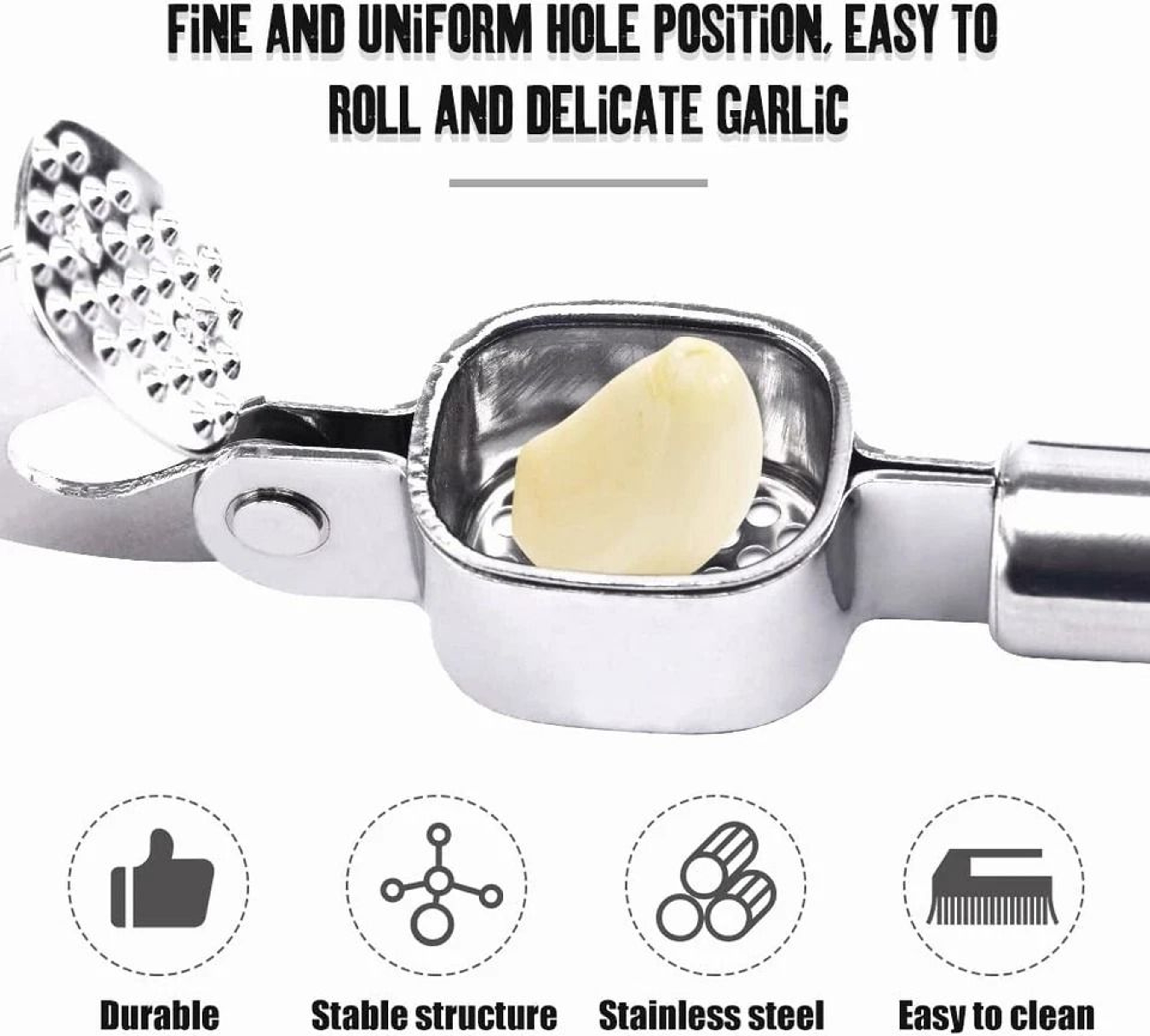 Professional Stainless Steel Garlic Press And Garlic Mincer Tool 4