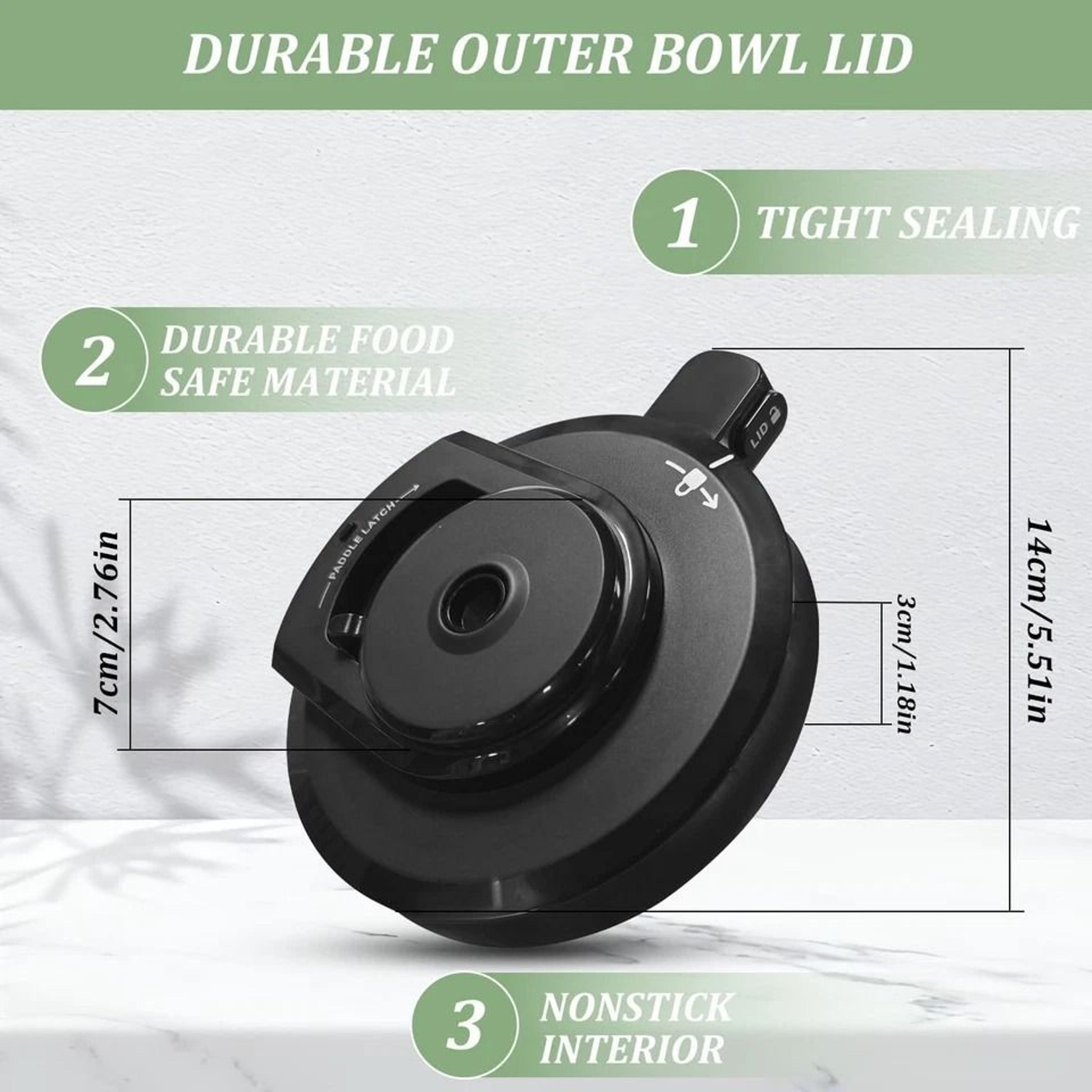 Creami Lid Replacement For Outer Bowl Secure Fit Reusable Lid 5