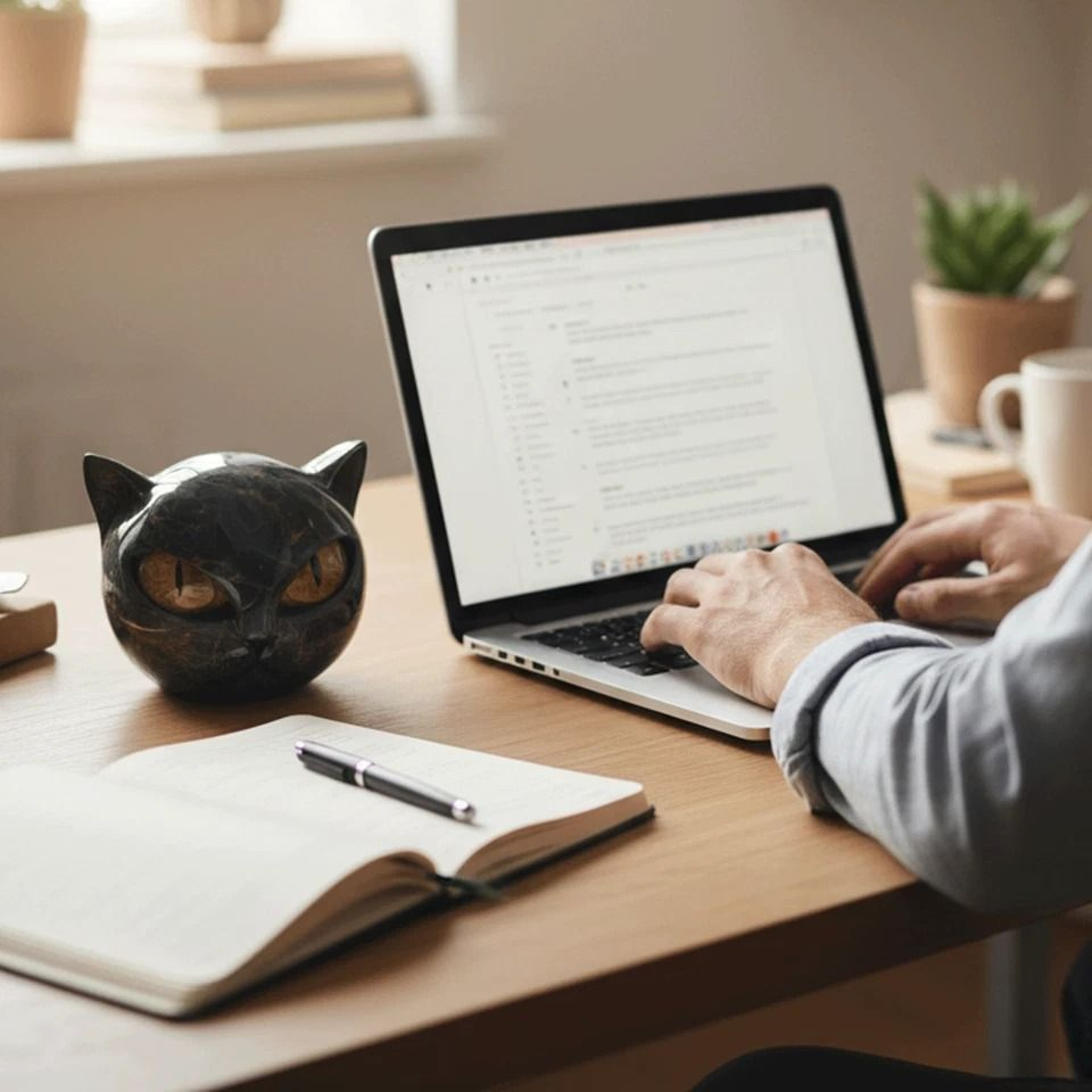 Elegant Black Cat Figurine Tabletop Statue For Modern Home Decor And Cat Lover Gifts 4