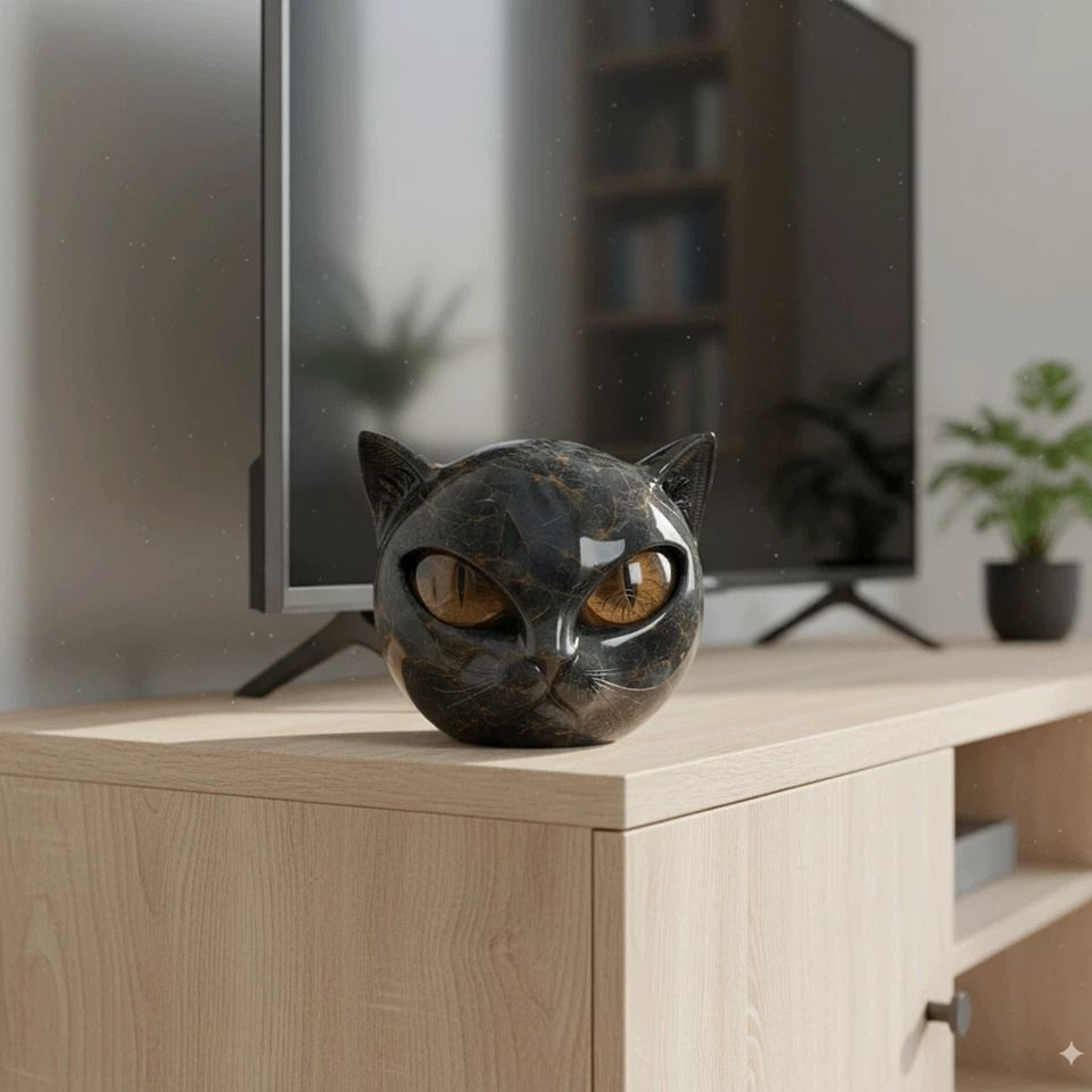 Elegant Black Cat Figurine Tabletop Statue For Modern Home Decor And Cat Lover Gifts 6