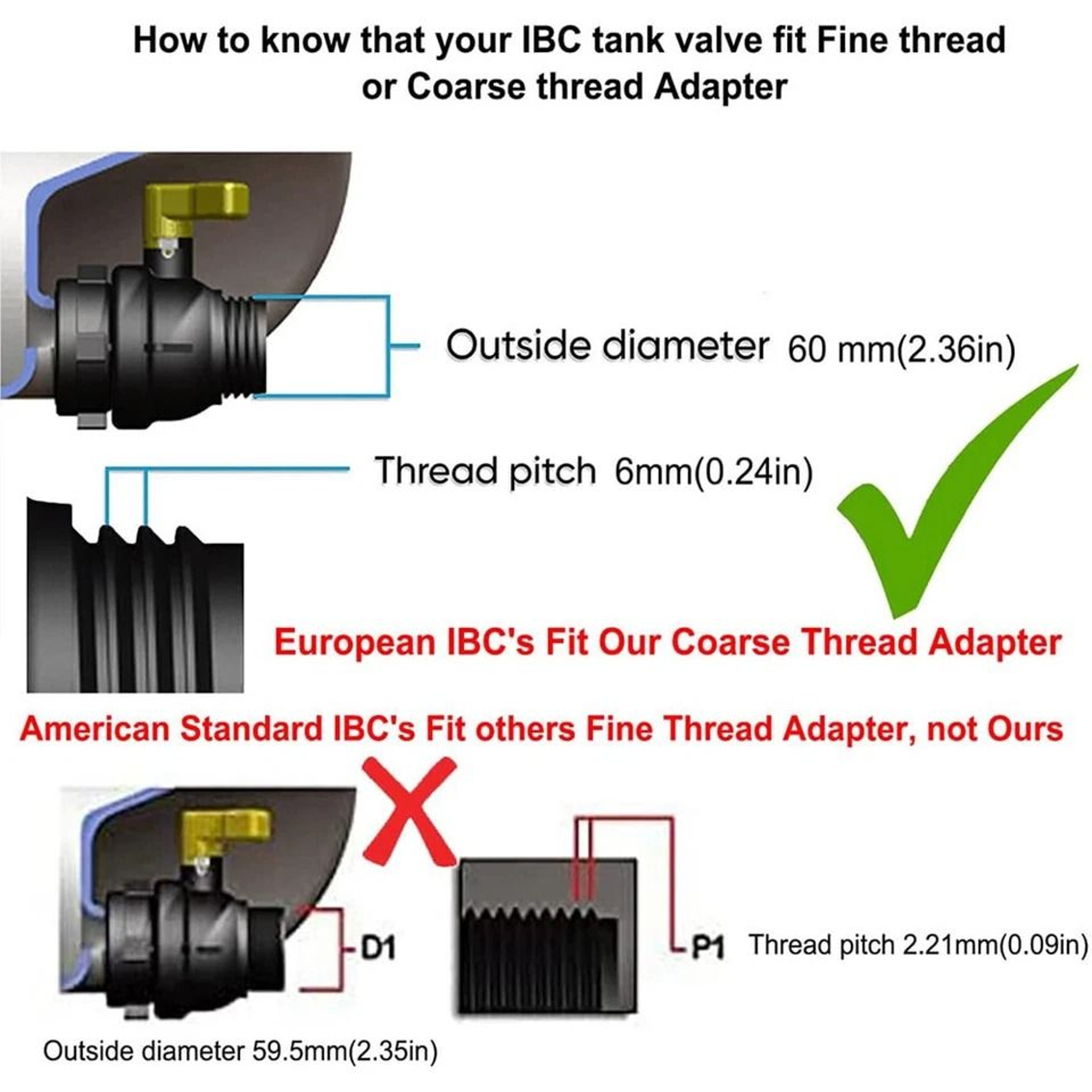 IBC Tote Adapter Coarse Thread To Garden Hose Brass Valve 8